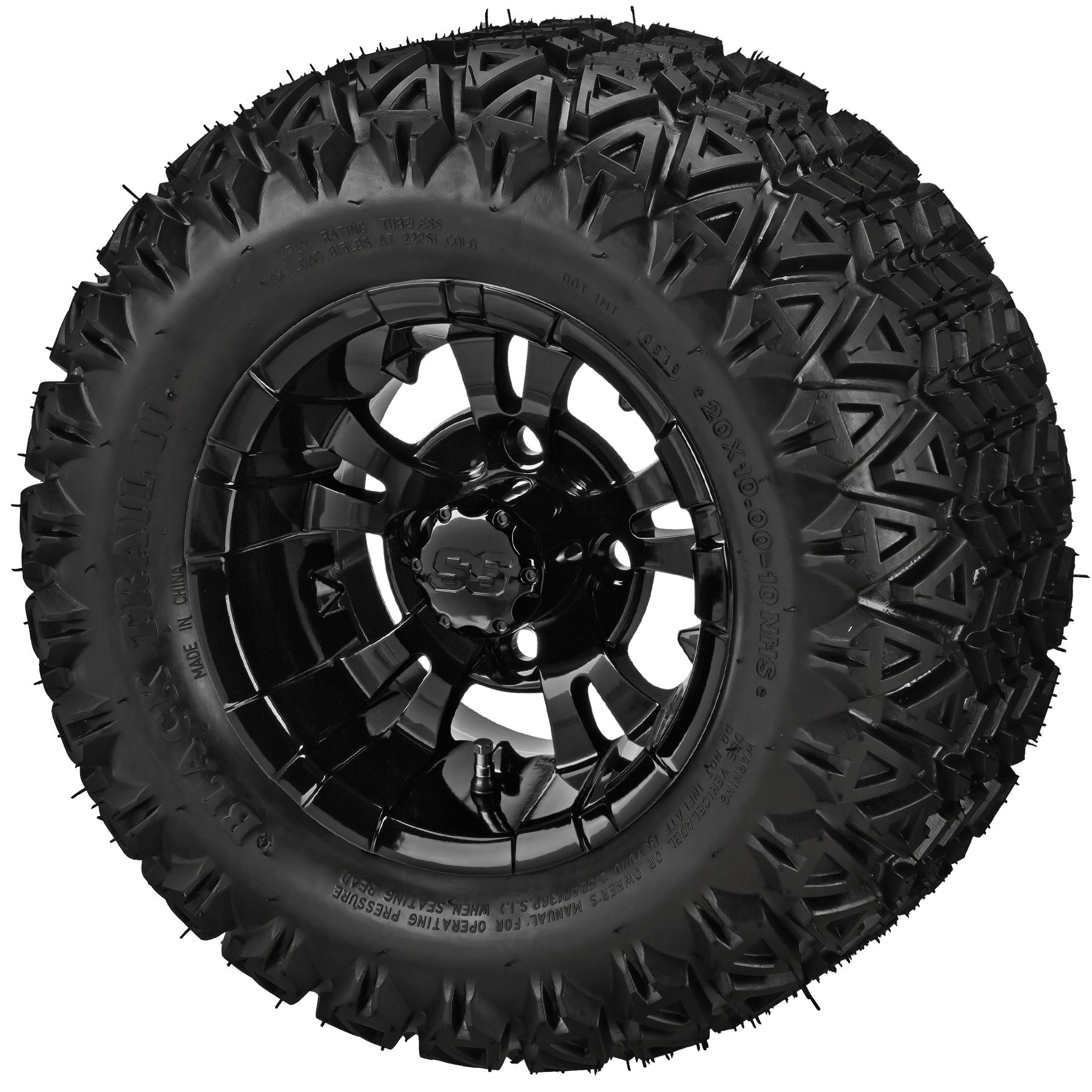 LSI 10' Warlock Gloss Black Wheel and Lifted Tire Combo