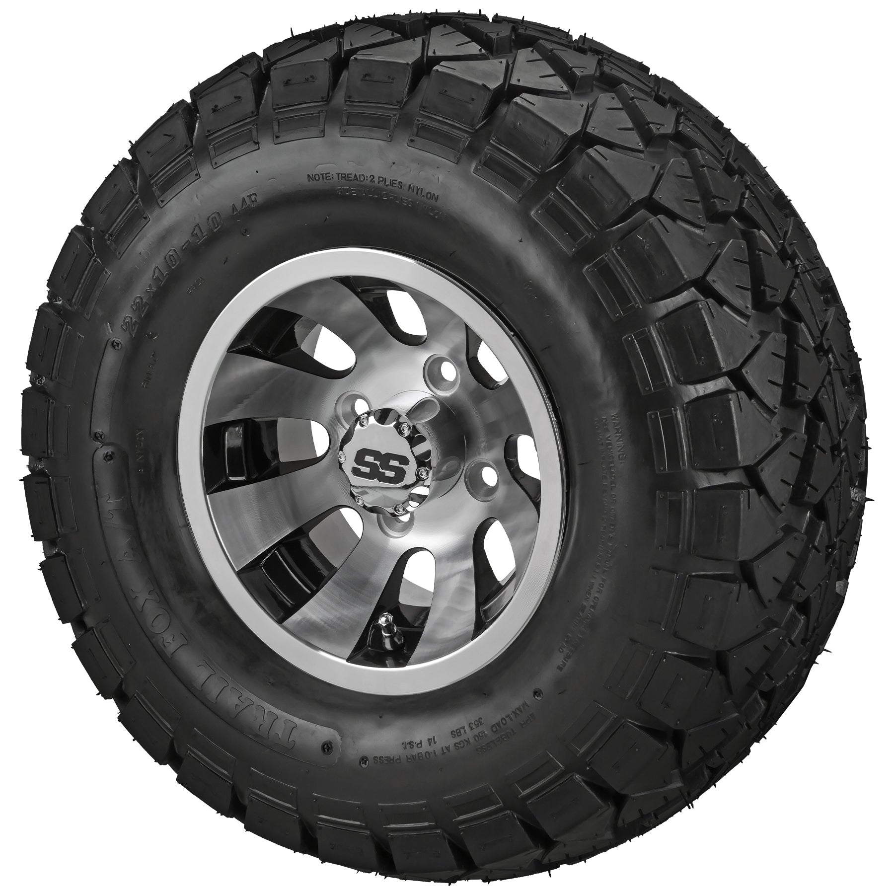 LSI 10' Gunslinger Black & Machined Wheel and Lifted Tire Combo