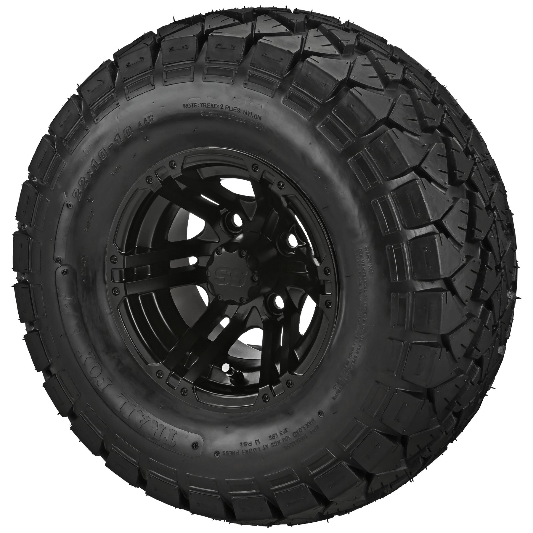 LSI 10' Yukon Matte Black Wheel and Lifted Tire Combo