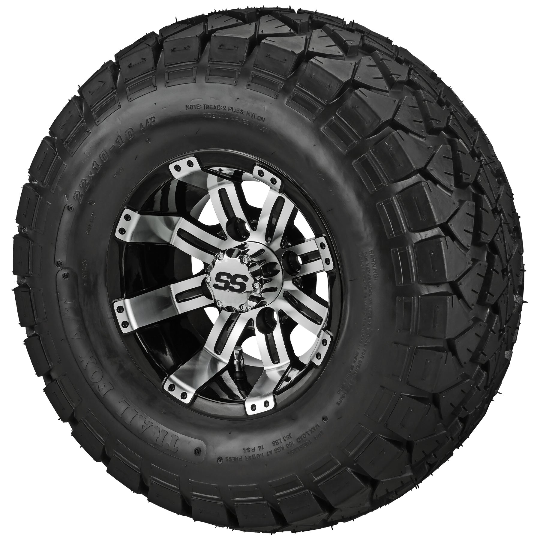 LSI 10' Casino Black & Machined Wheel and Lifted Tire Combo