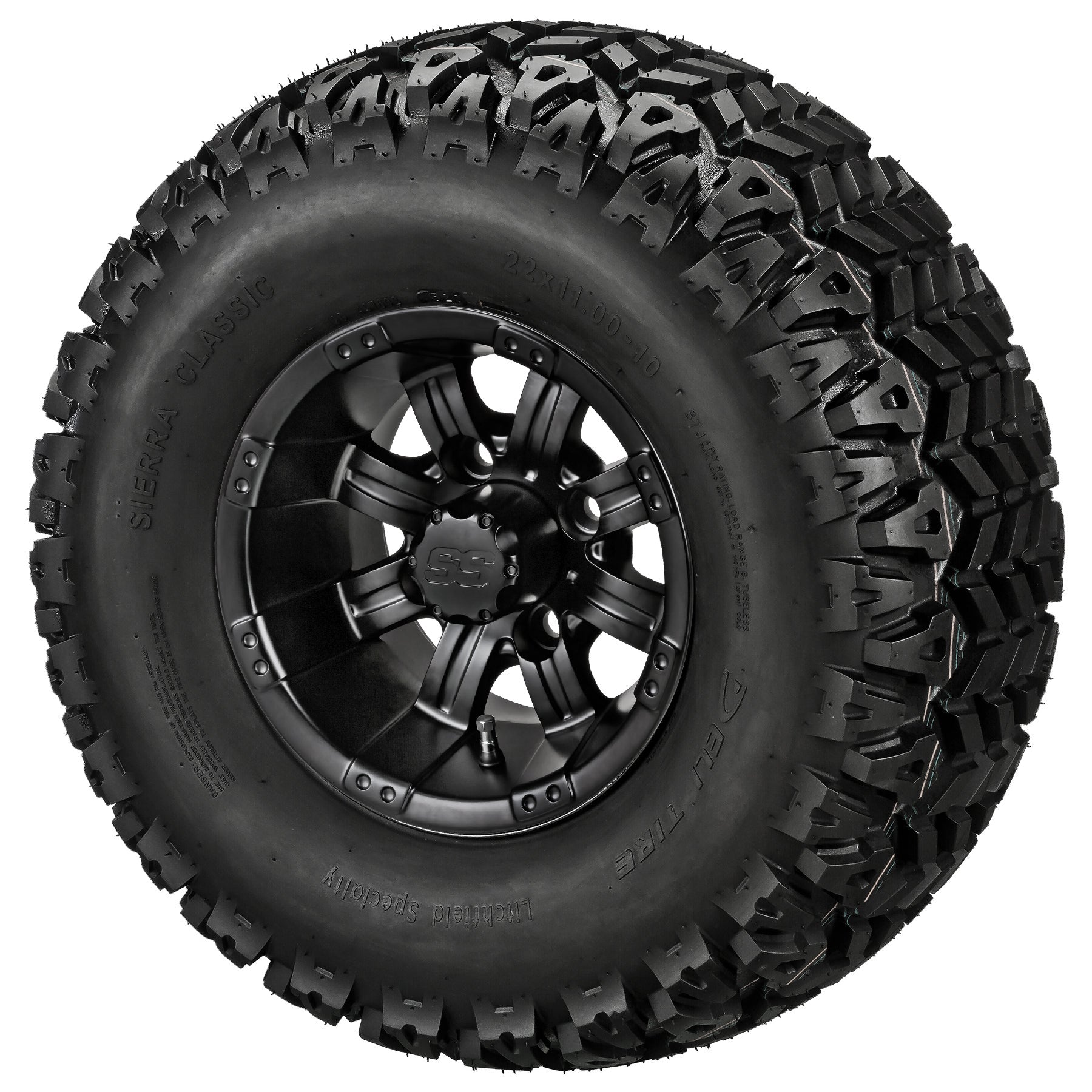 LSI 10' Casino Matte Black Wheel and Lifted Tire Combo