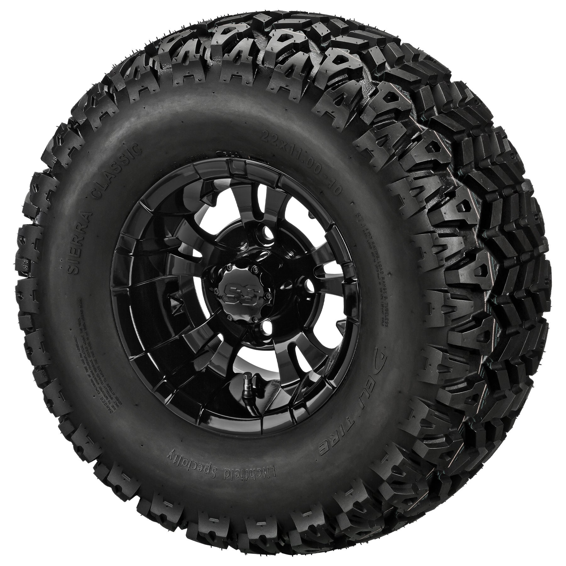 LSI 10' Warlock Gloss Black Wheel and Lifted Tire Combo