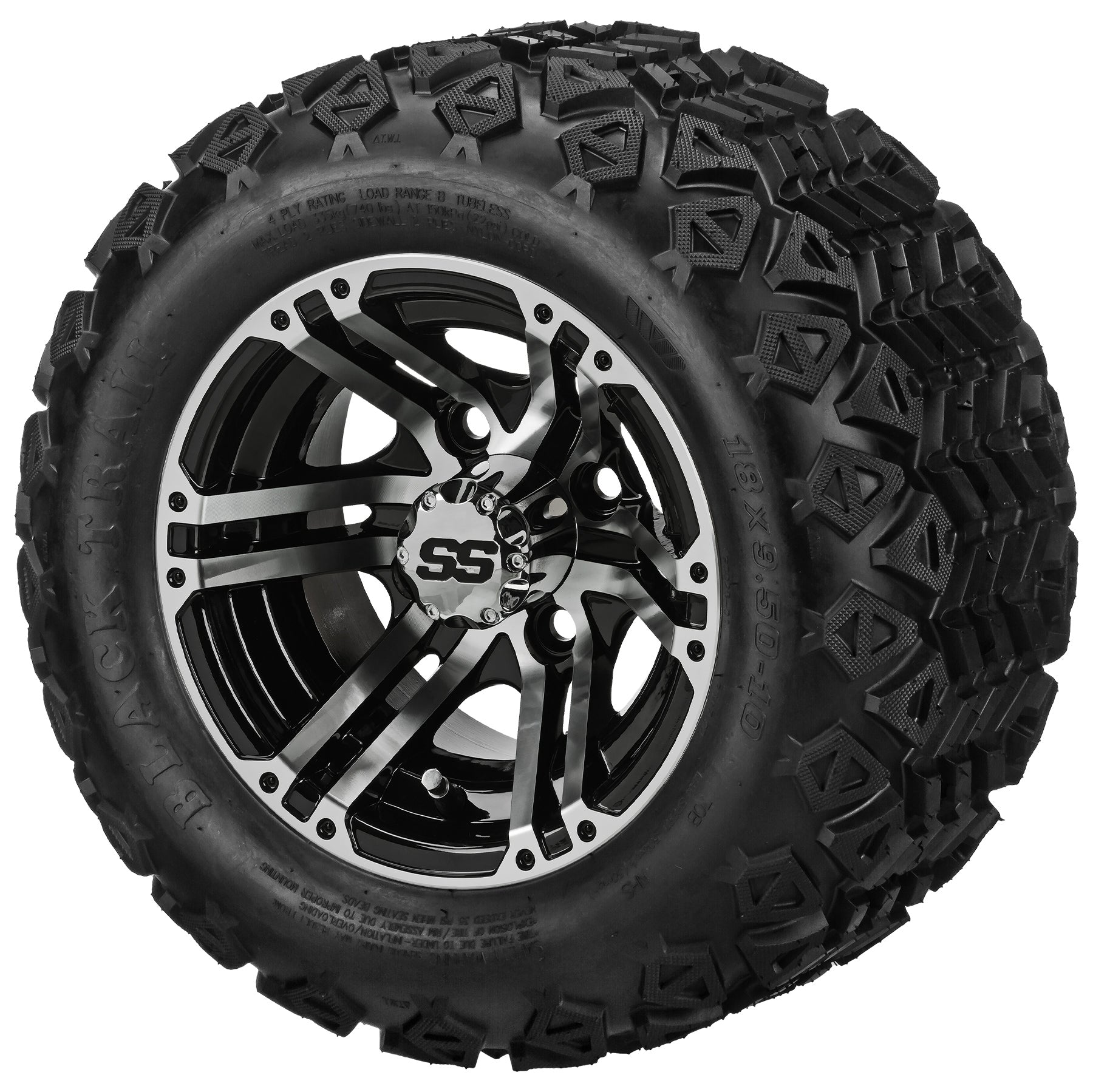 LSI 10' Yukon Black & Machined Wheel and Lifted Tire Combo