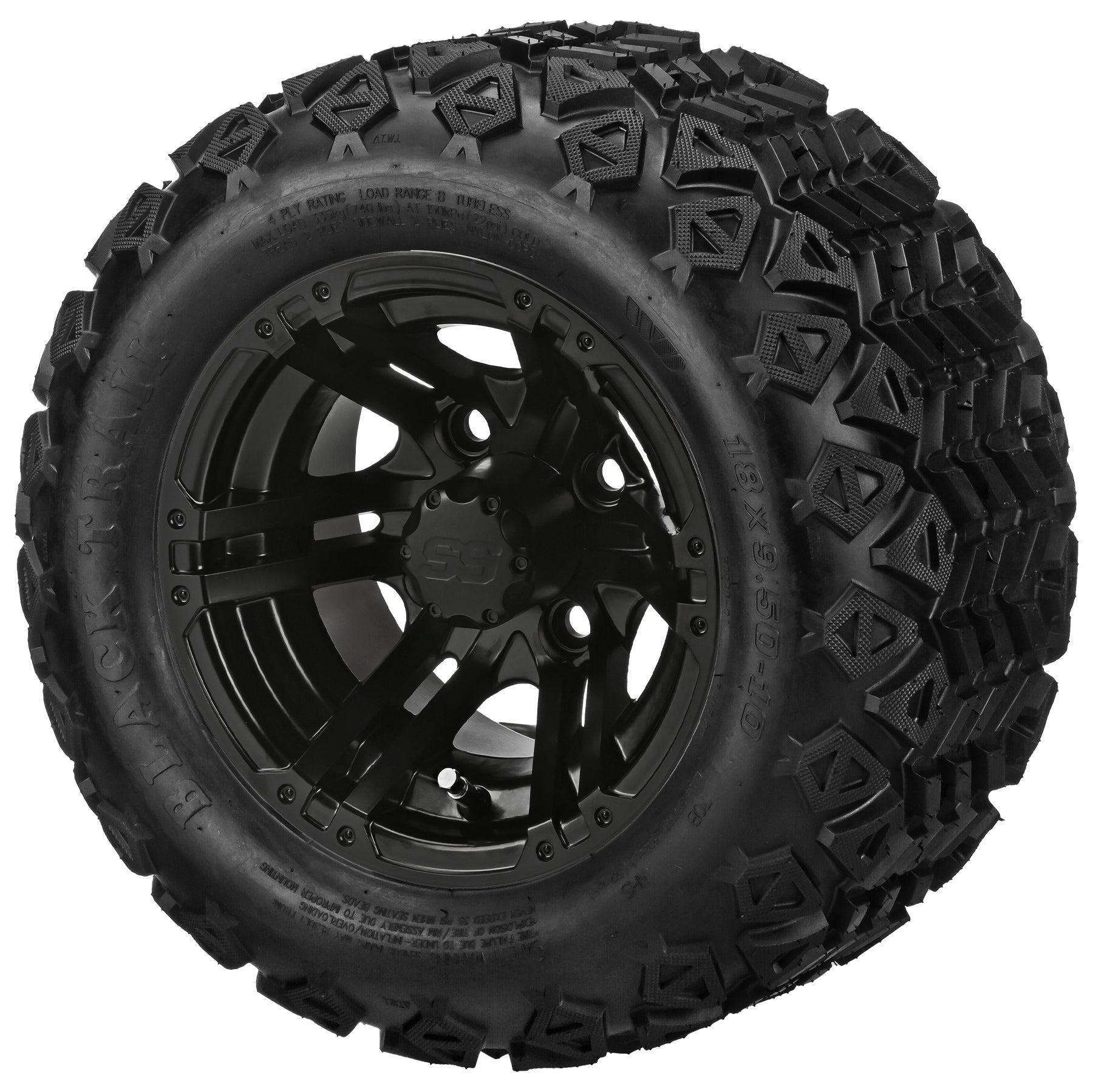 LSI 10' Yukon Matte Black Wheel and Lifted Tire Combo