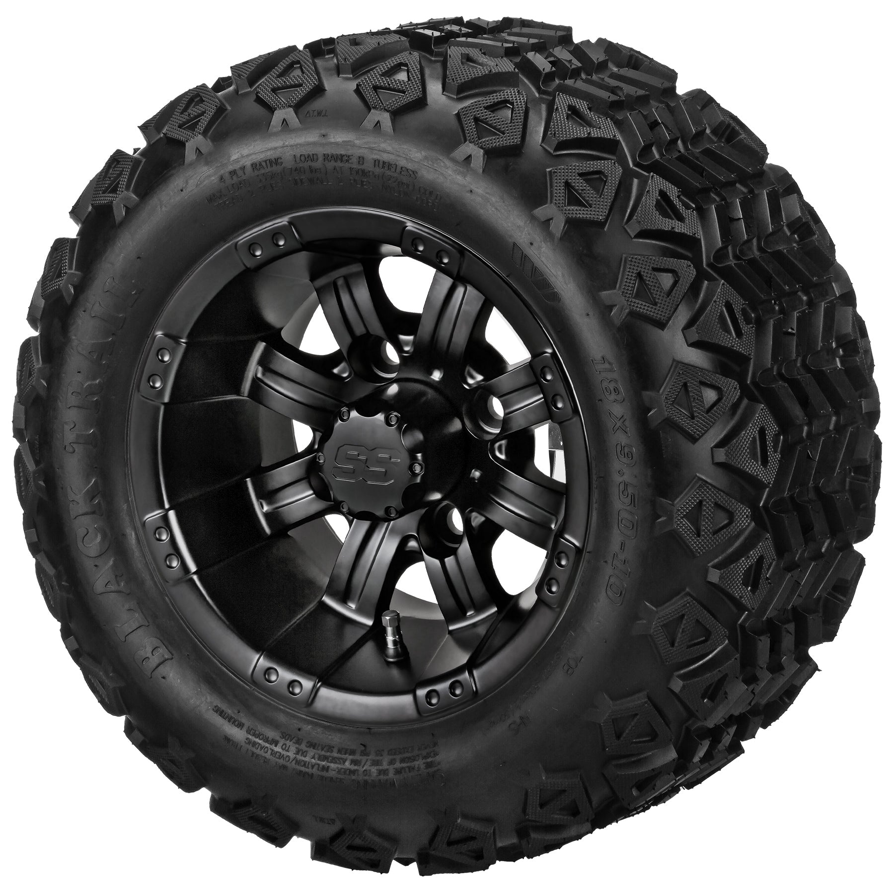 LSI 10' Casino Matte Black Wheel and Lifted Tire Combo