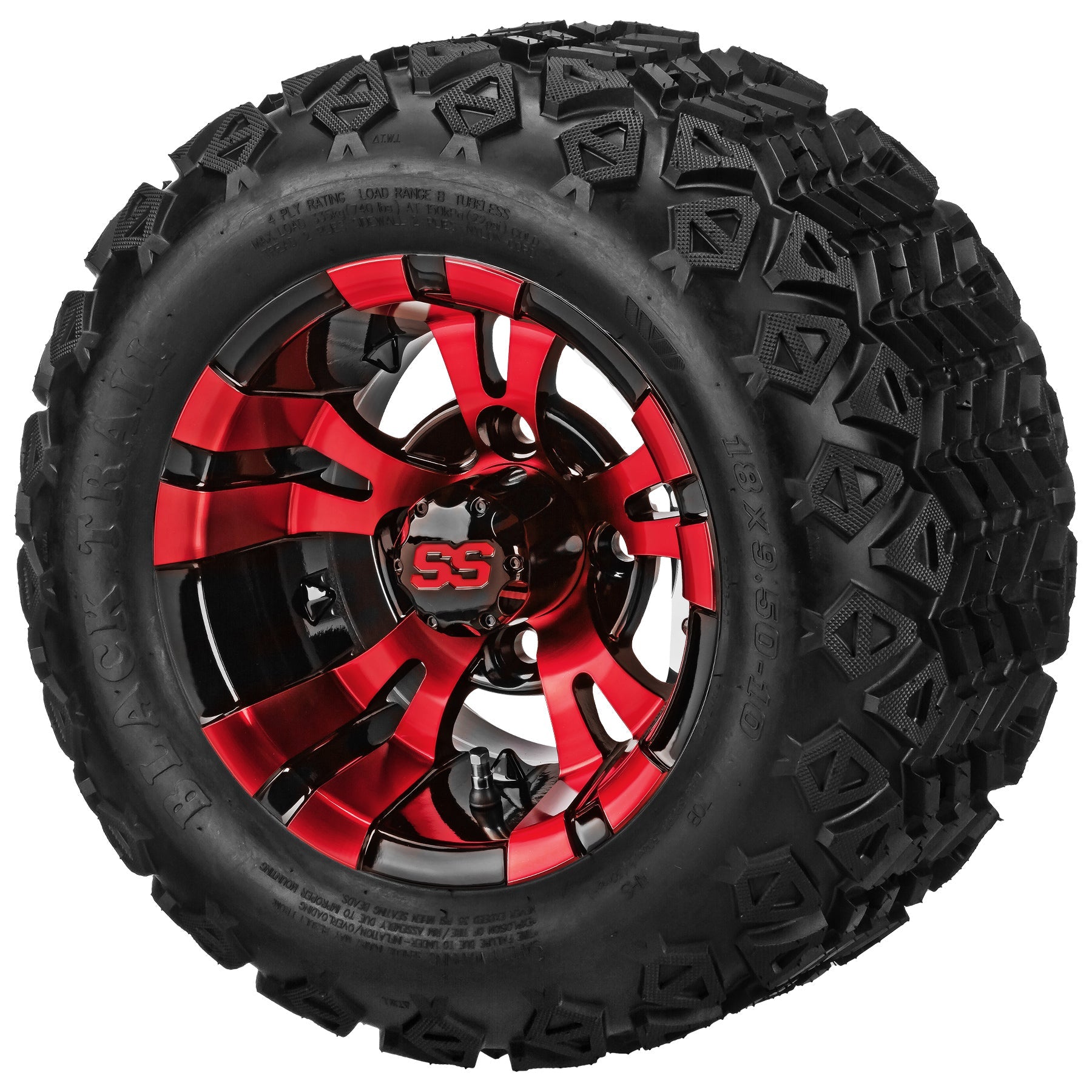 LSI 10' Warlock Black & Red Wheel and Lifted Tire Combo