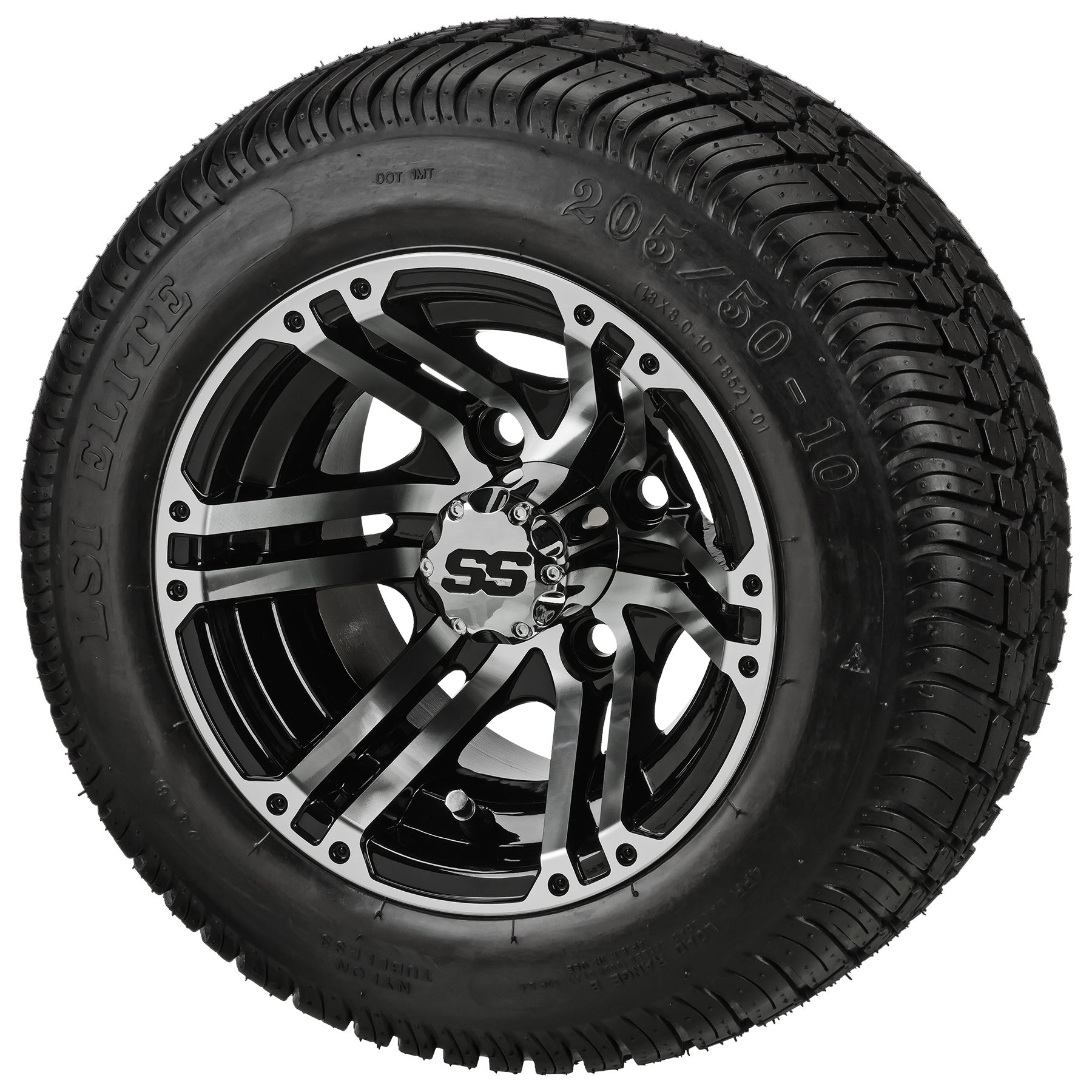 LSI 10' Yukon Black & Machined Wheel and Low Profile Tire Combo