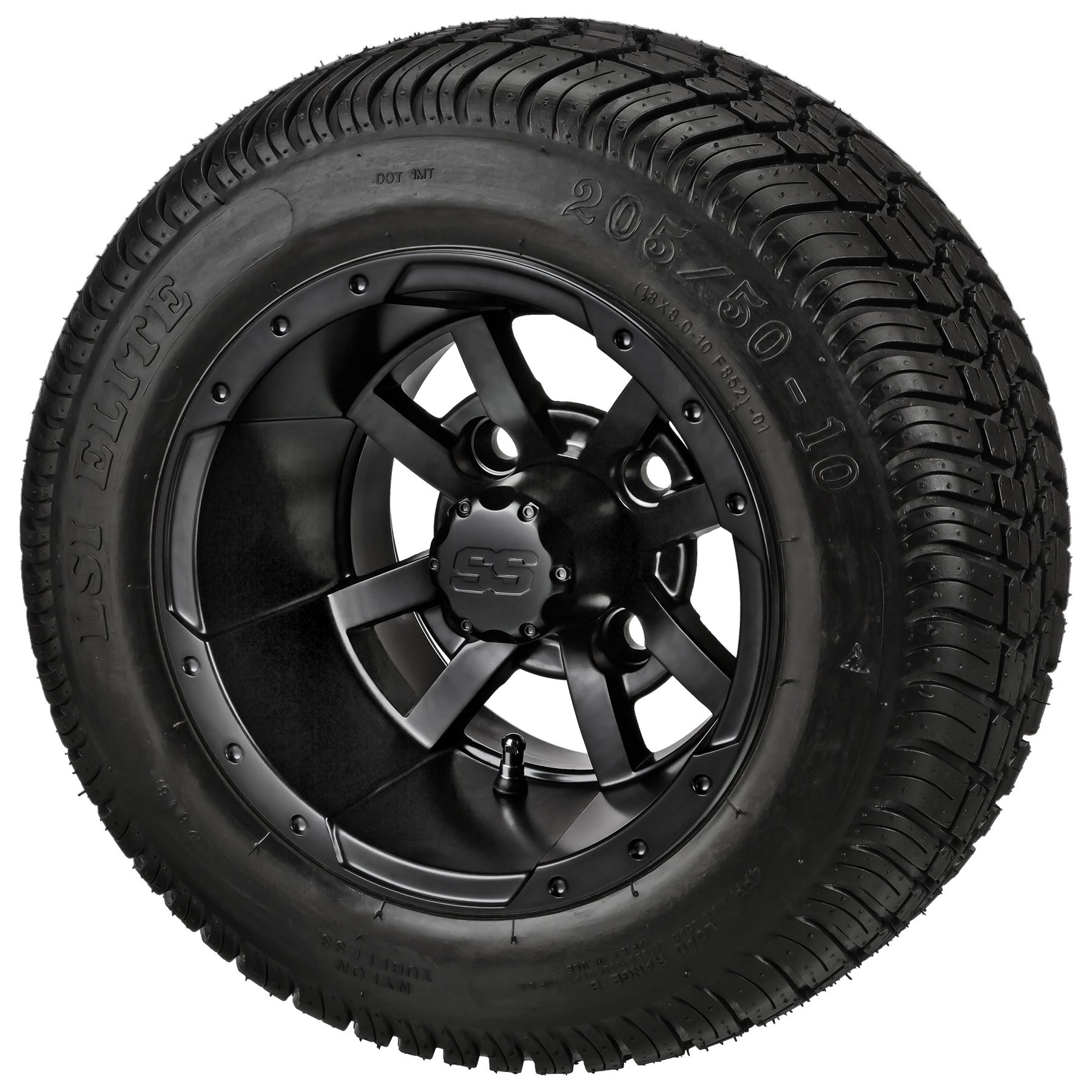 LSI 10' Maltese Cross Matte Black Wheel and Low Profile Tire Combo
