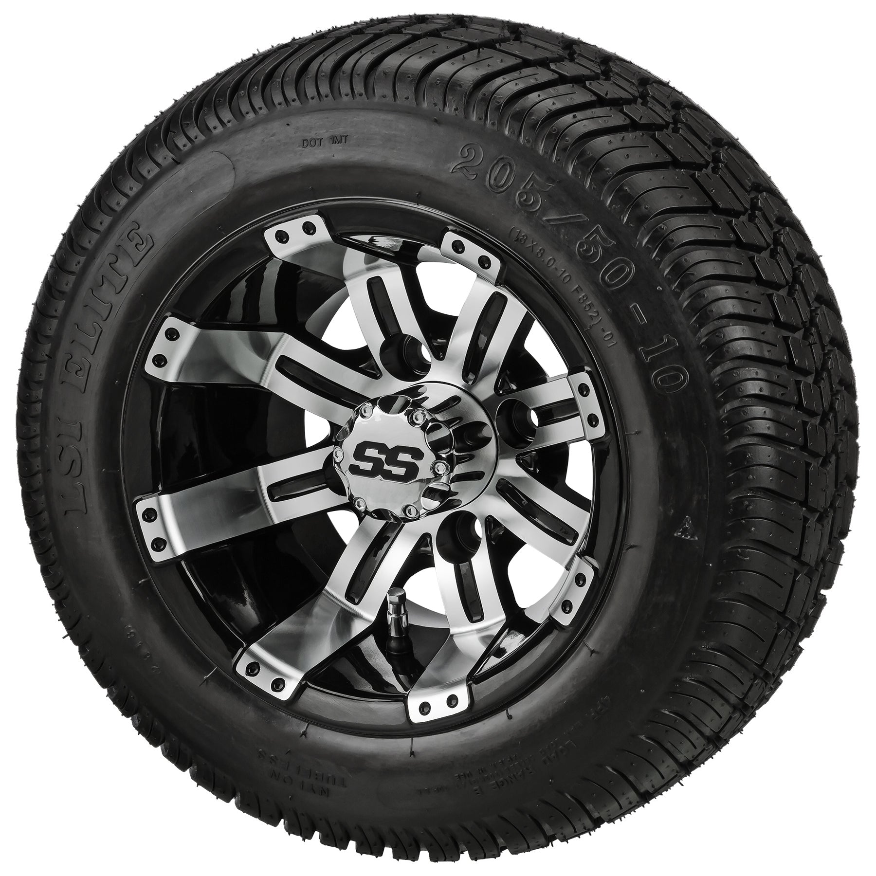 LSI 10' Casino Black & Machined Wheel and Low Profile Tire Combo