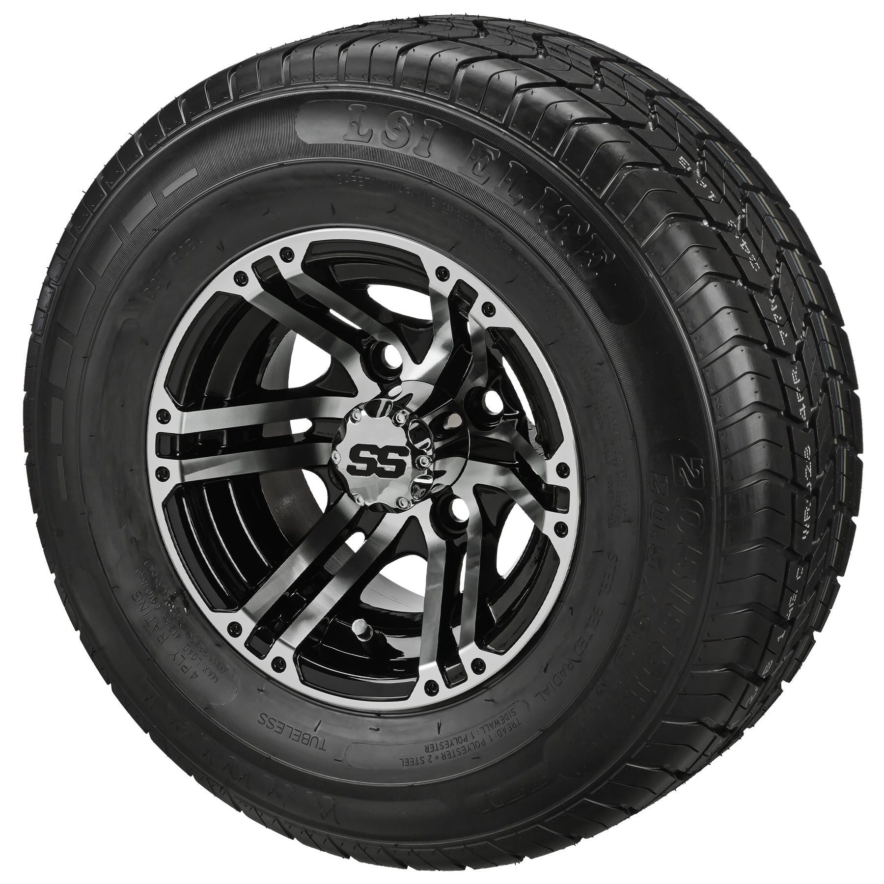 LSI 10' Yukon Black & Machined Wheel and Low Profile Tire Combo