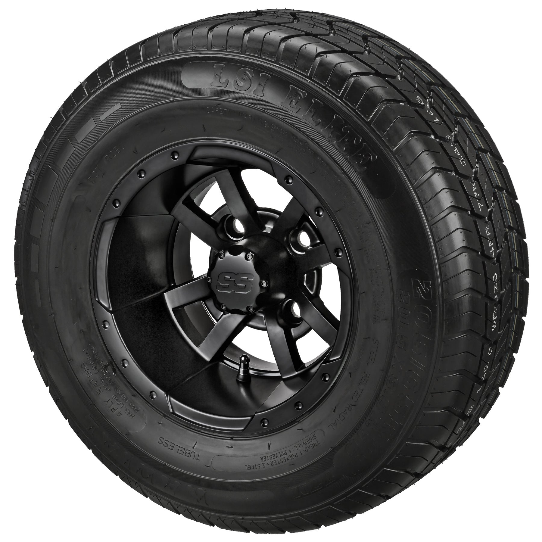 LSI 10' Maltese Cross Matte Black Wheel and Low Profile Tire Combo