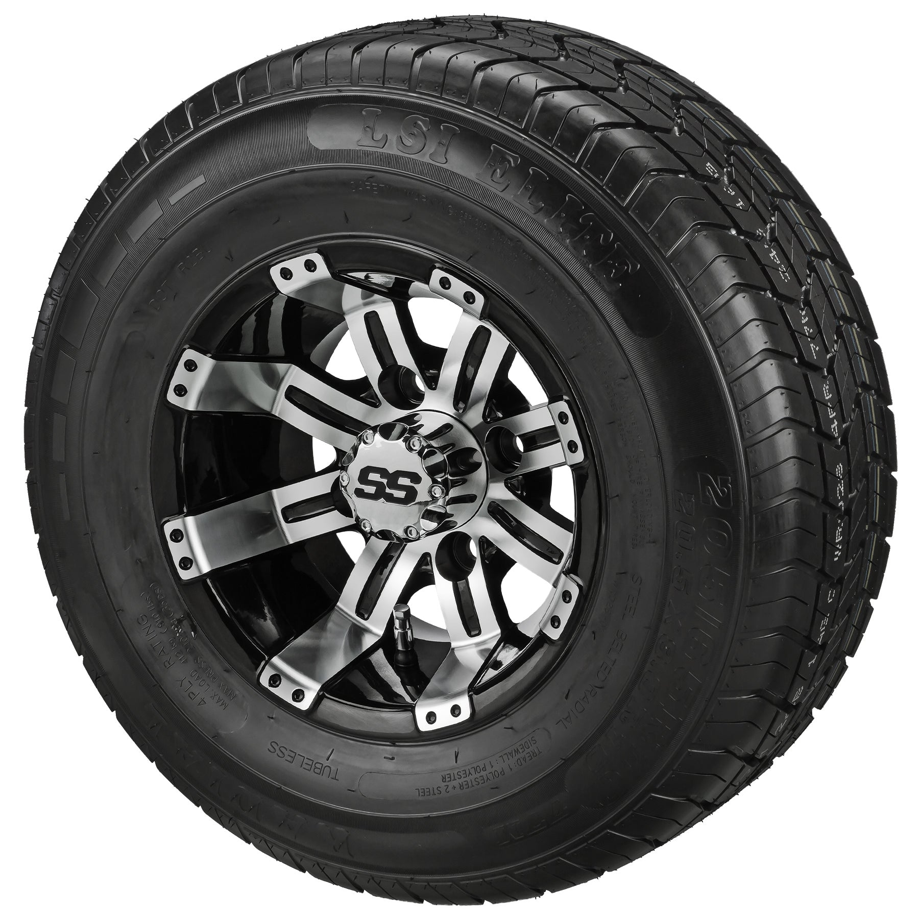 LSI 10' Casino Black & Machined Wheel and Low Profile Tire Combo
