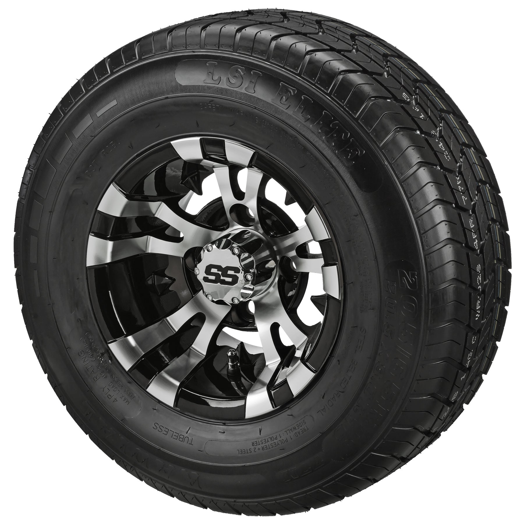 LSI 10' Warlock Black & Machined Wheel and Low Profile Tire Combo