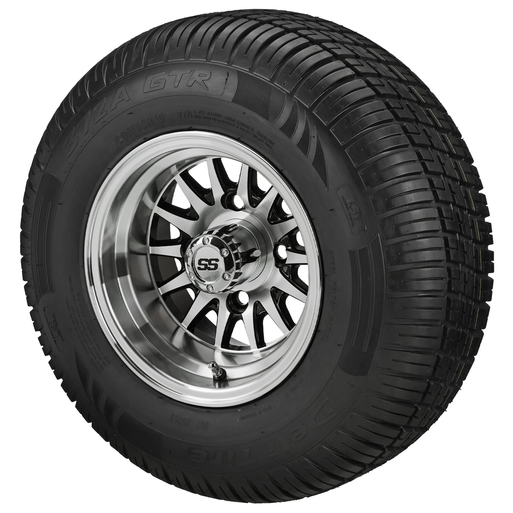 LSI 10' 14-Spoke Black & Machined Wheel and Low Profile Tire Combo