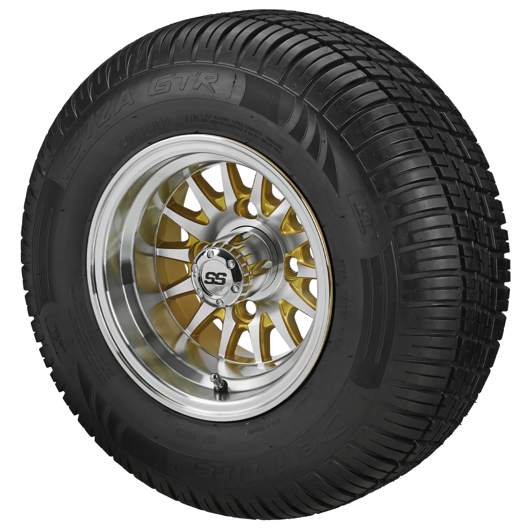 LSI 10' 14-Spoke Gold & Machined Wheel and Low Profile Tire Combo