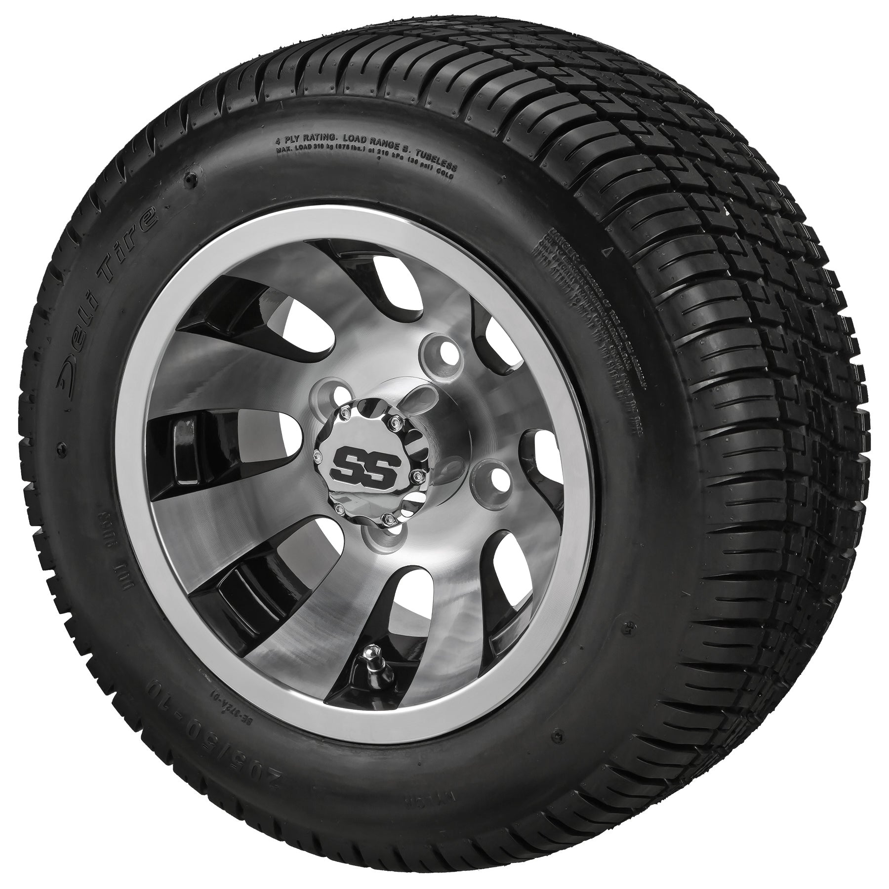 LSI 10' Gunslinger Black & Machined Wheel and Low Profile Tire Combo