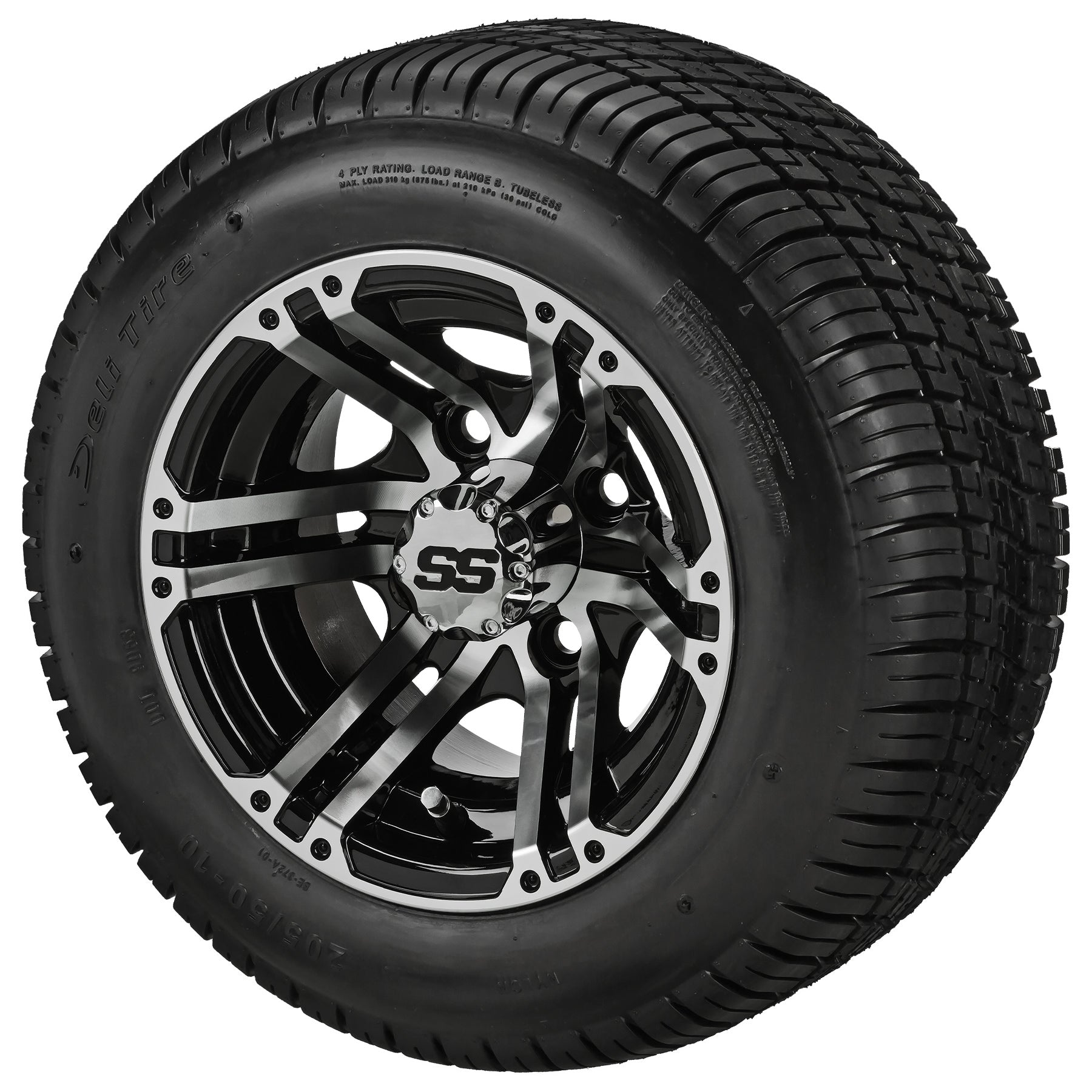 LSI 10' Yukon Black & Machined Wheel and Low Profile Tire Combo