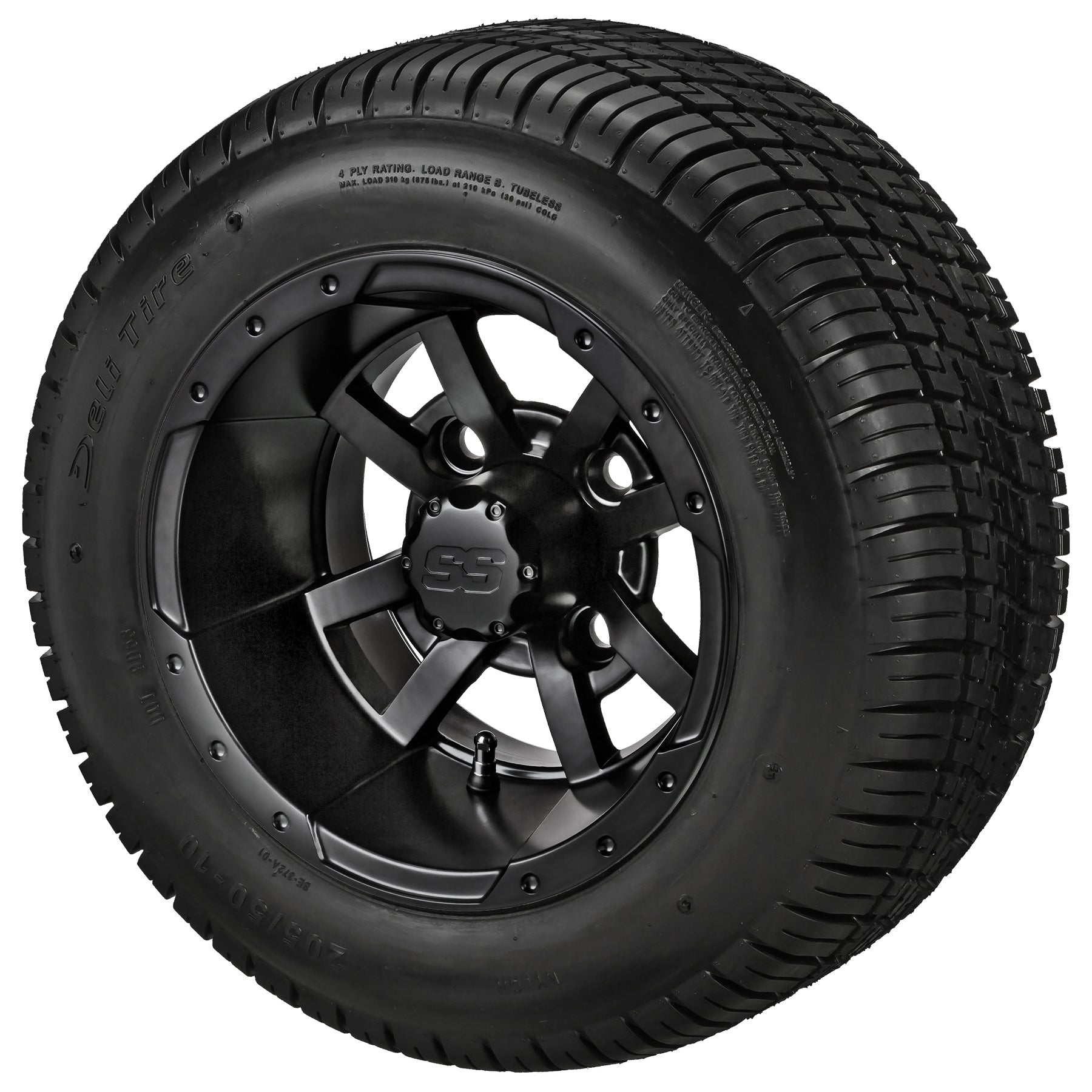 LSI 10' Maltese Cross Matte Black Wheel and Low Profile Tire Combo