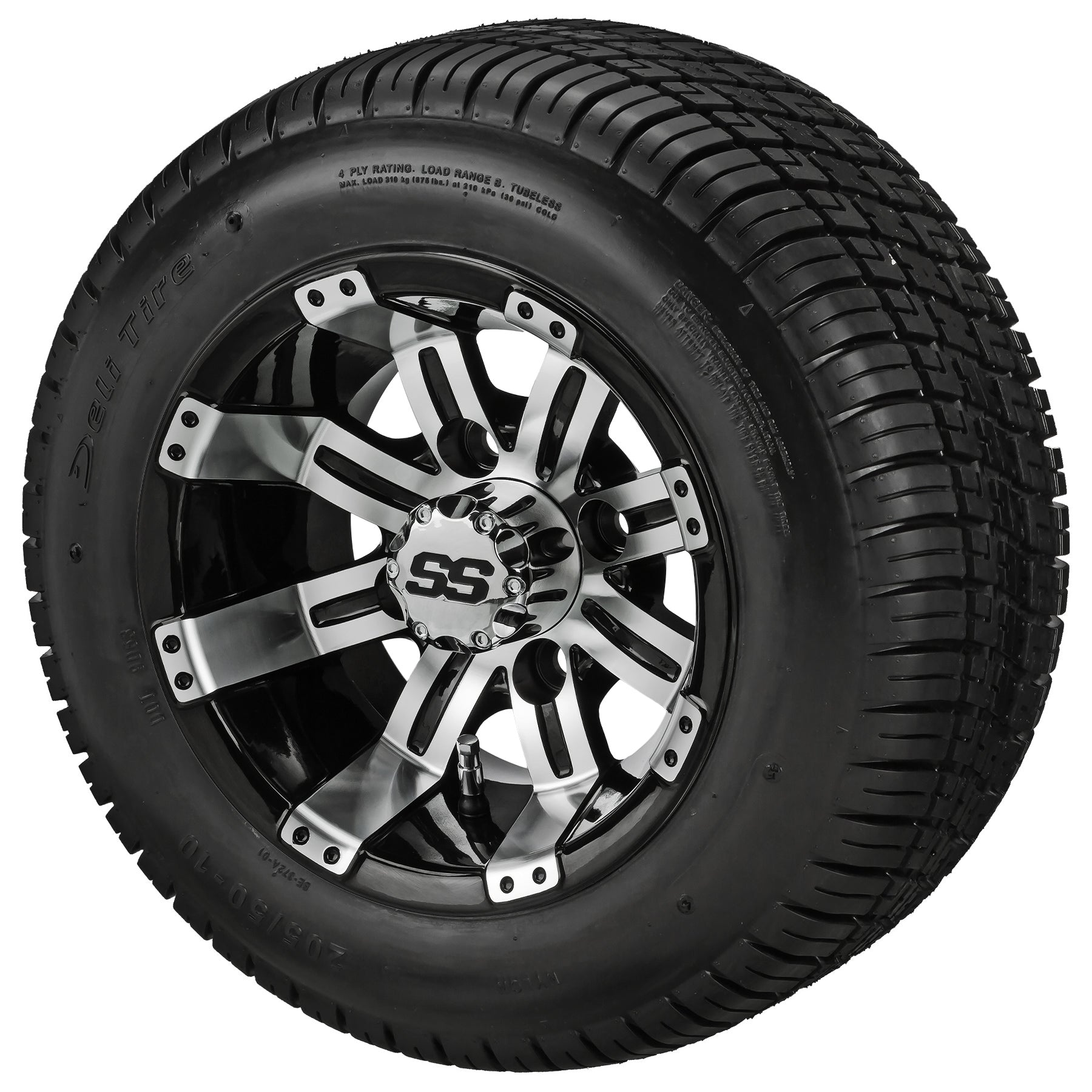 LSI 10' Casino Black & Machined Wheel and Low Profile Tire Combo