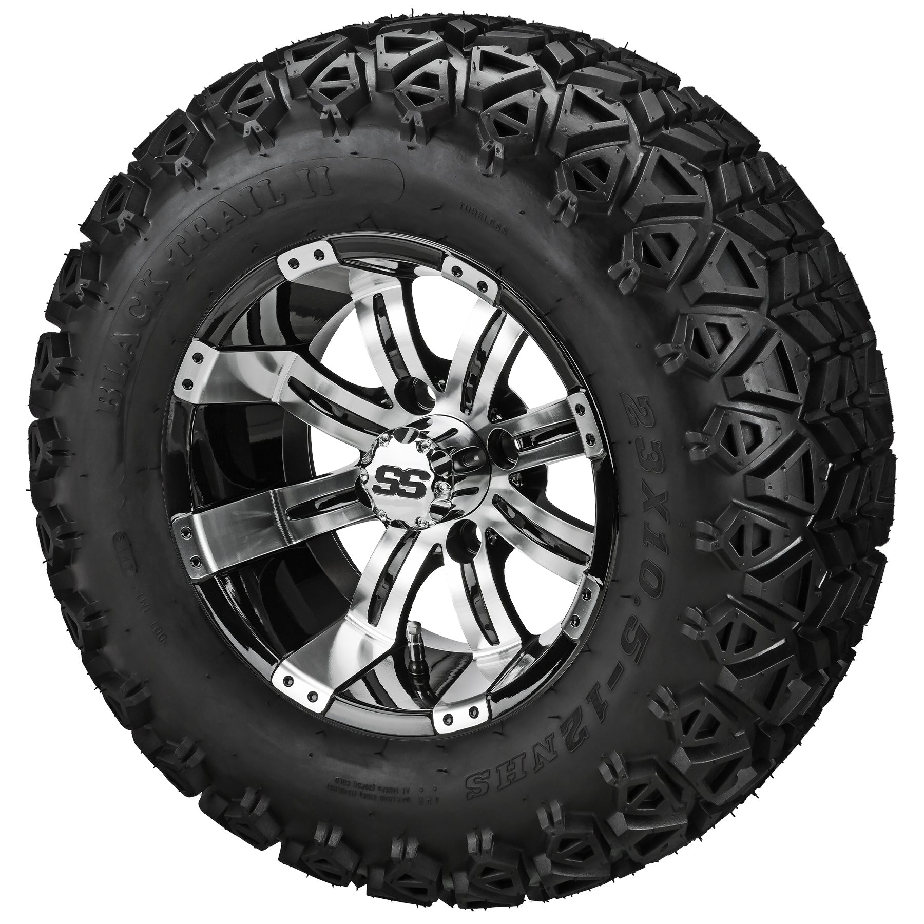 LSI 12' Casino Black & Machined Wheel and Lifted Tire Combo