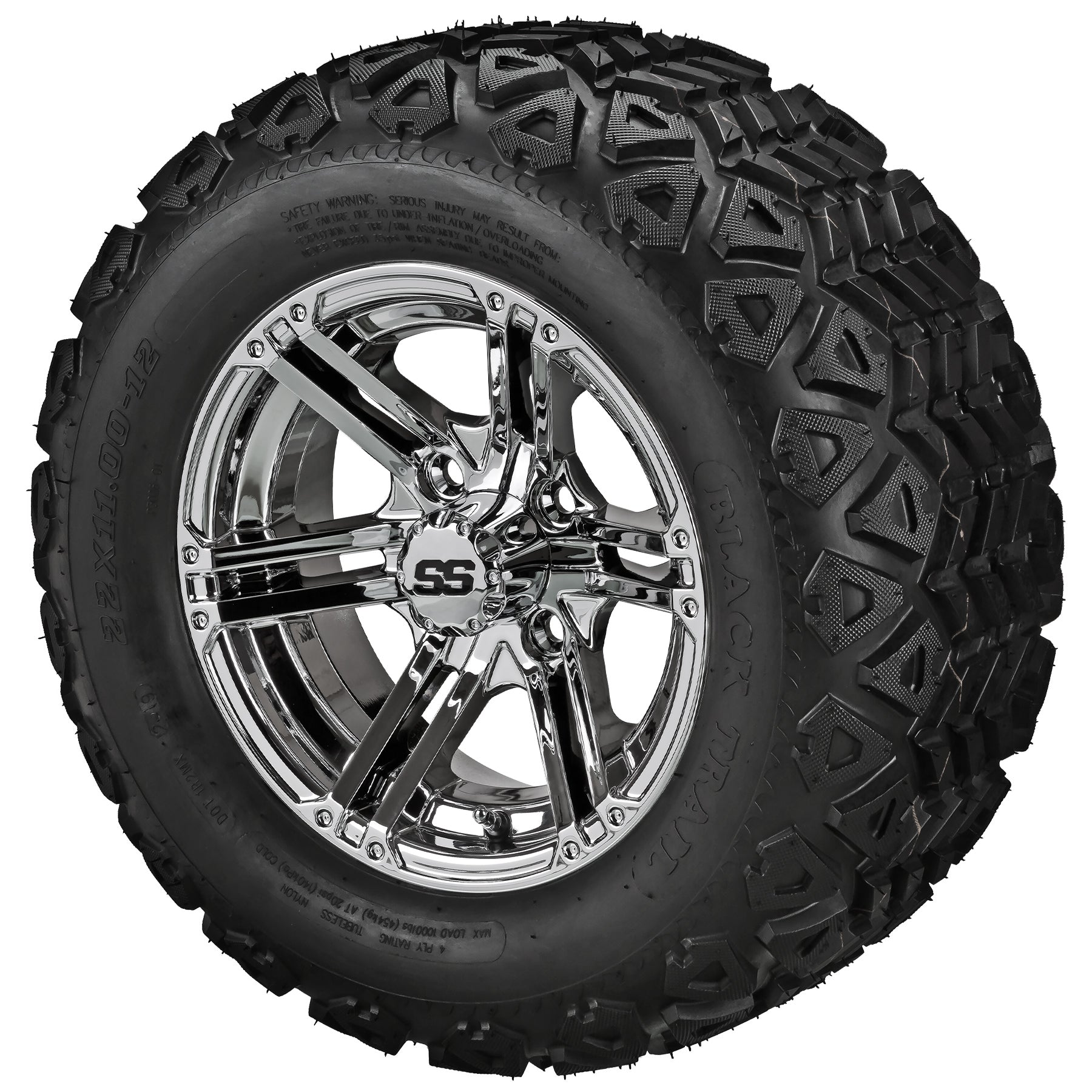 LSI 12' Yukon Mirror Wheel and Lifted Tire Combo (Centered)