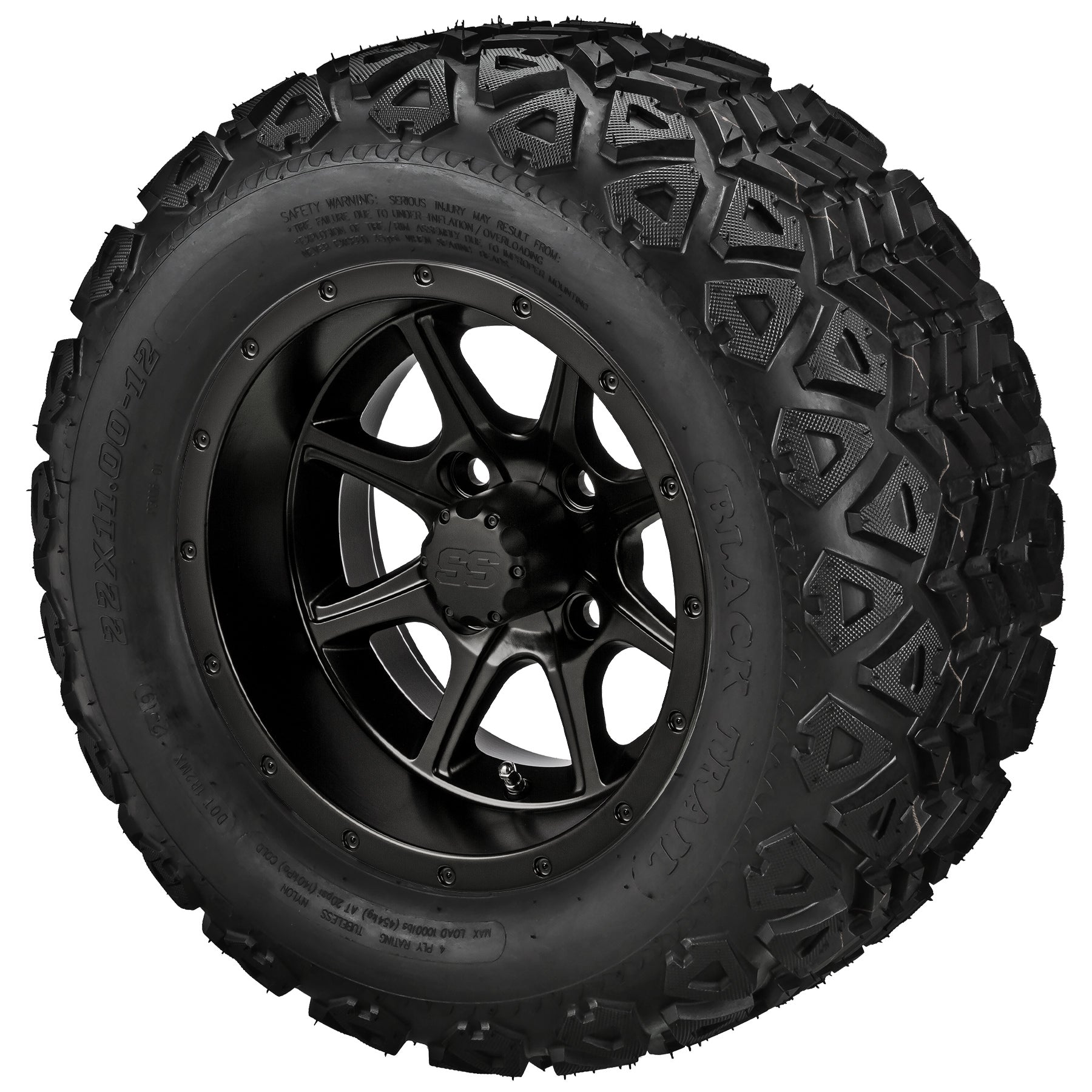 LSI 12' Azusa Matte Black Wheel and Lifted Tire Combo