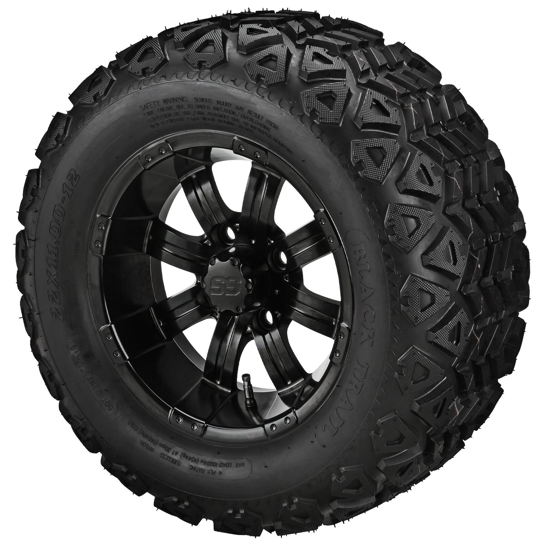 LSI 12' Casino Matte Black Wheel and Lifted Tire Combo