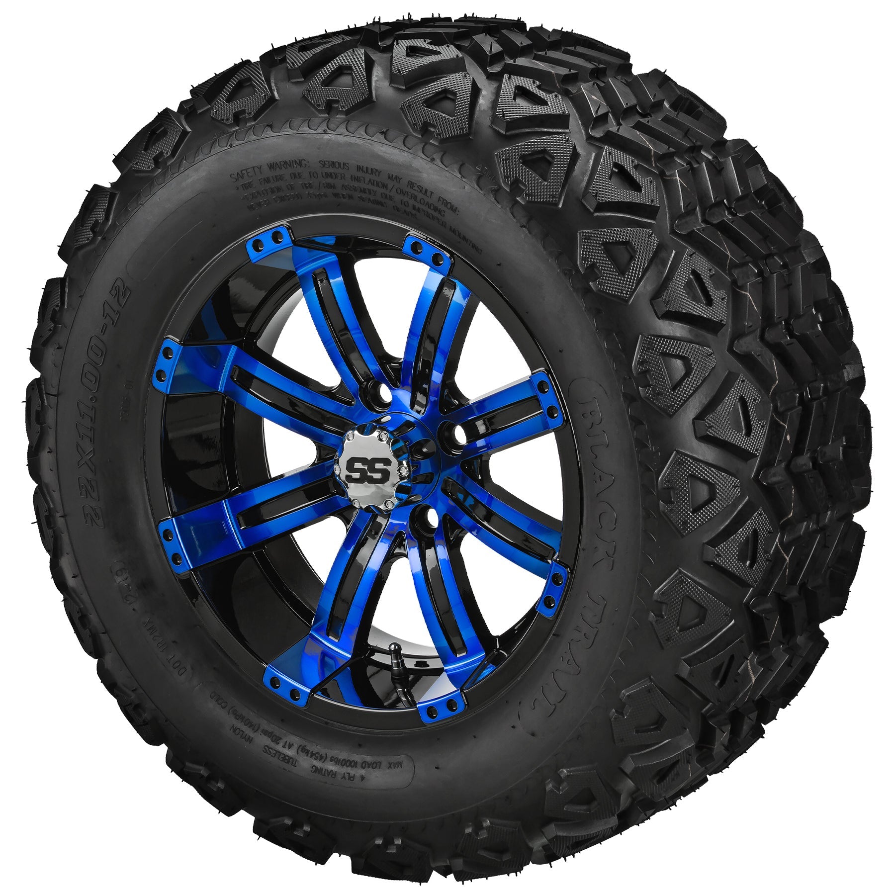 LSI 12' Casino Black & Blue Wheel and Lifted Tire Combo