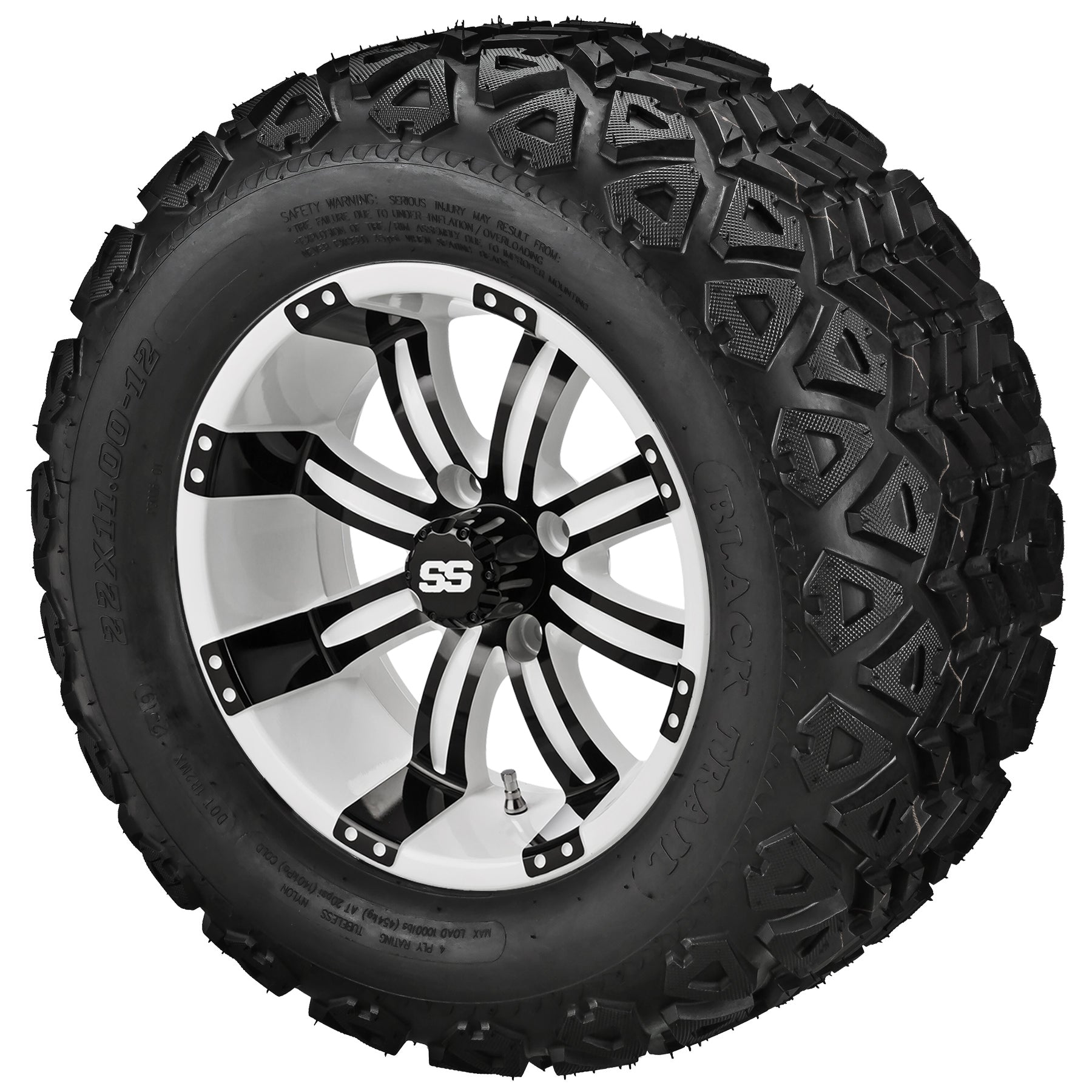 LSI 12' Casino White & Black Wheel and Lifted Tire Combo