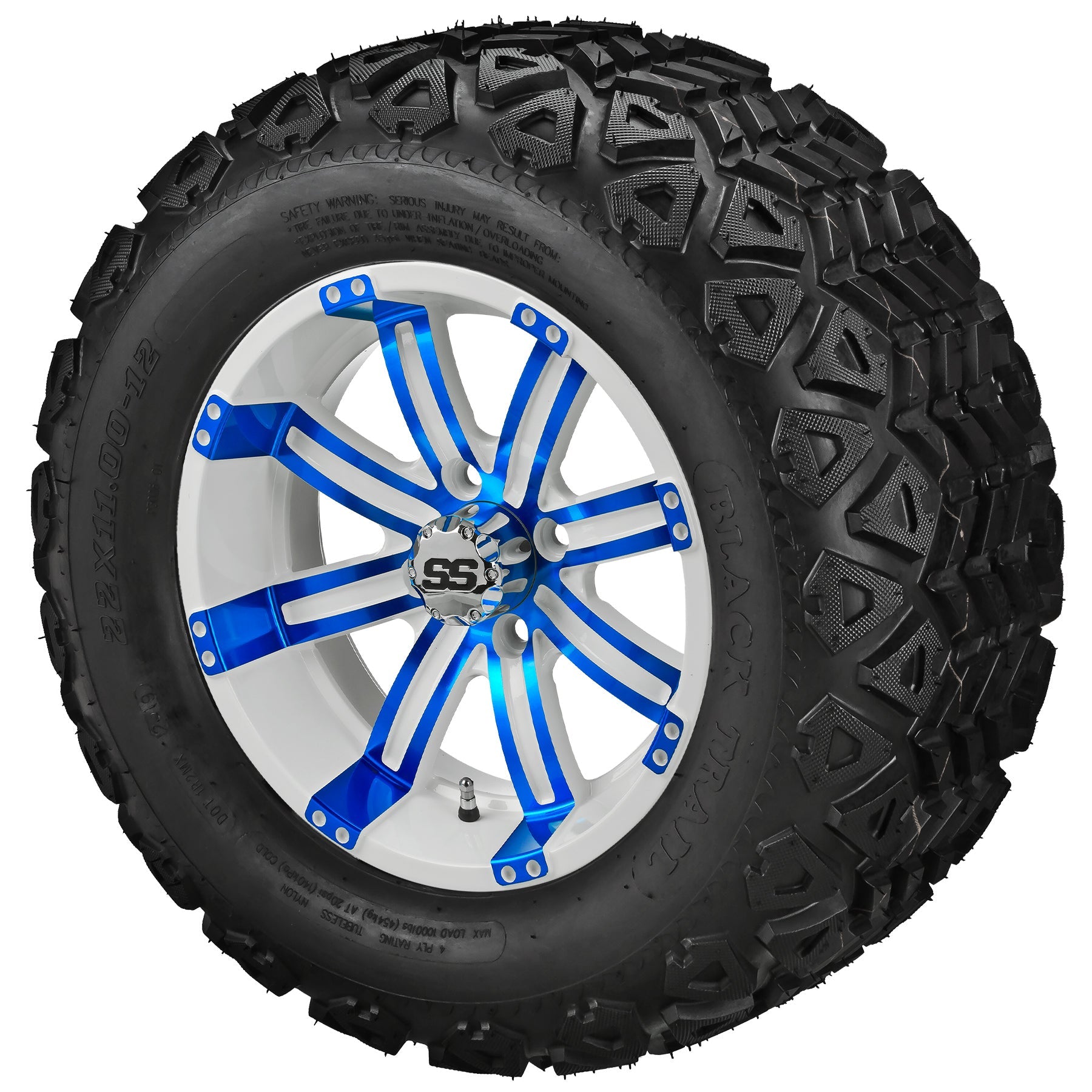 LSI 12' Casino White & Blue Wheel and Lifted Tire Combo