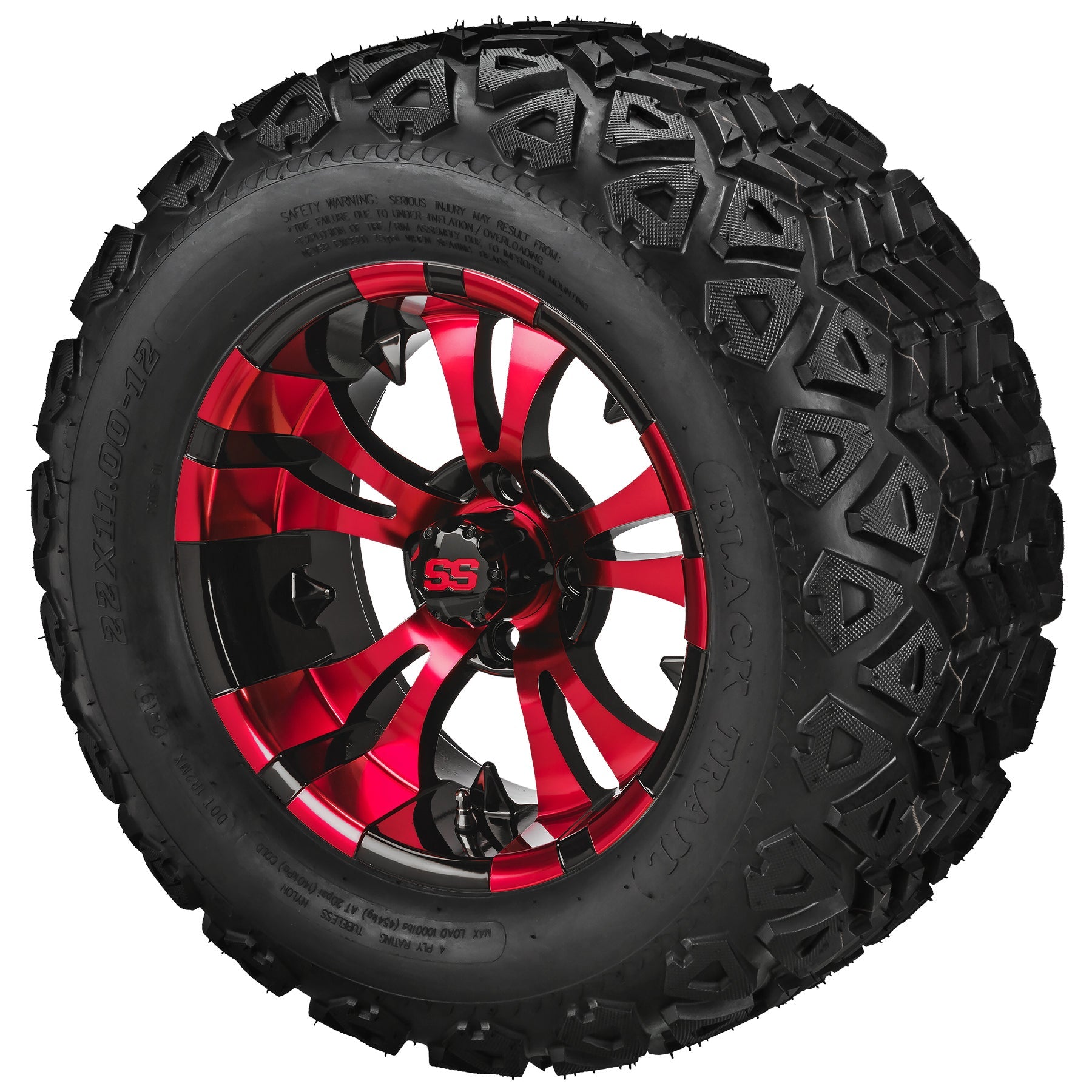 LSI 12' Warlock Black & Red Wheel and Lifted Tire Combo