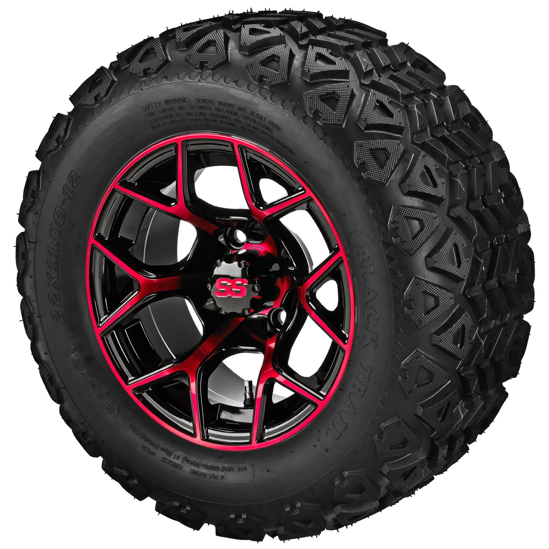 LSI 12' Ninja Black & Red Wheel and Lifted Tire Combo