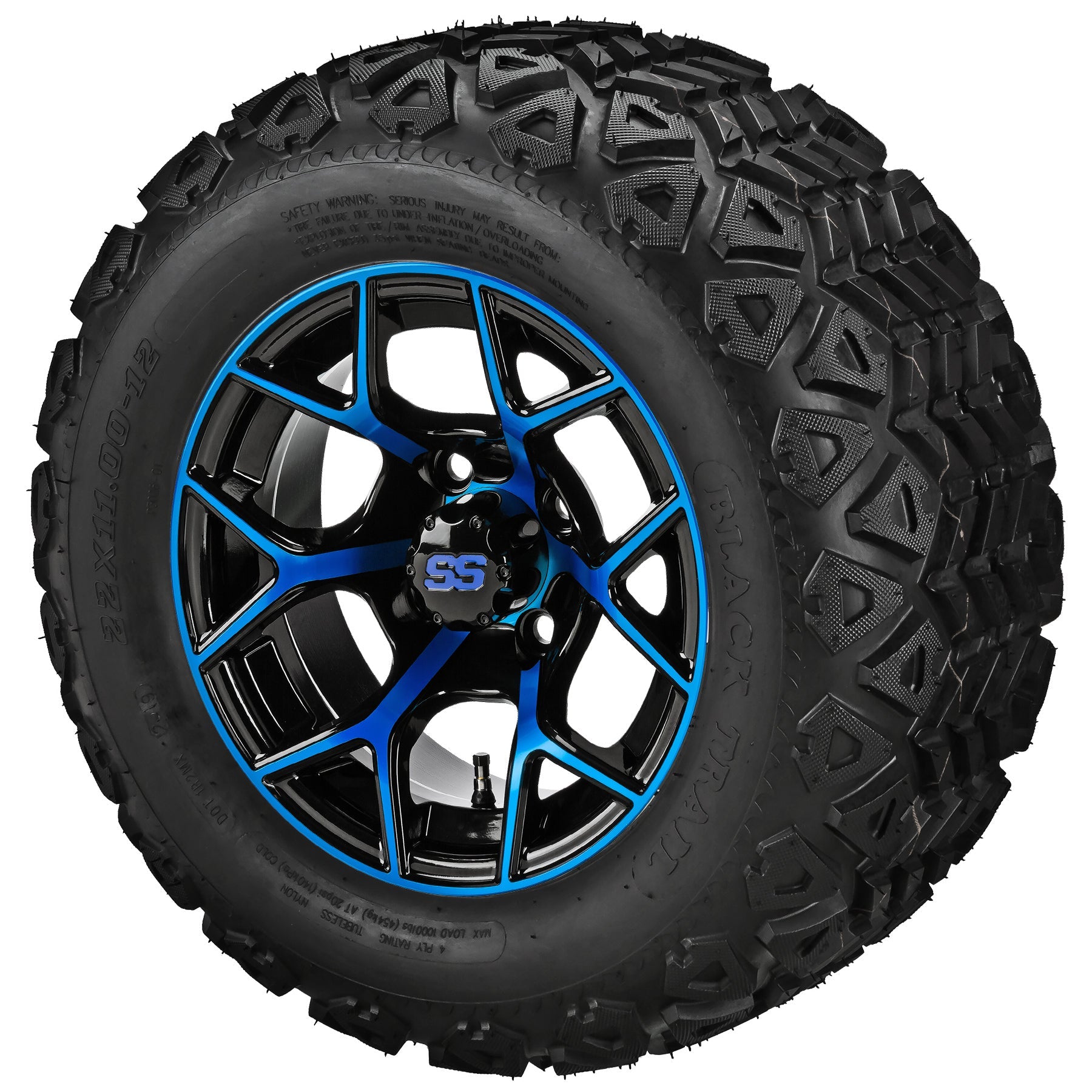 LSI 12' Ninja Black & Blue Wheel and Lifted Tire Combo