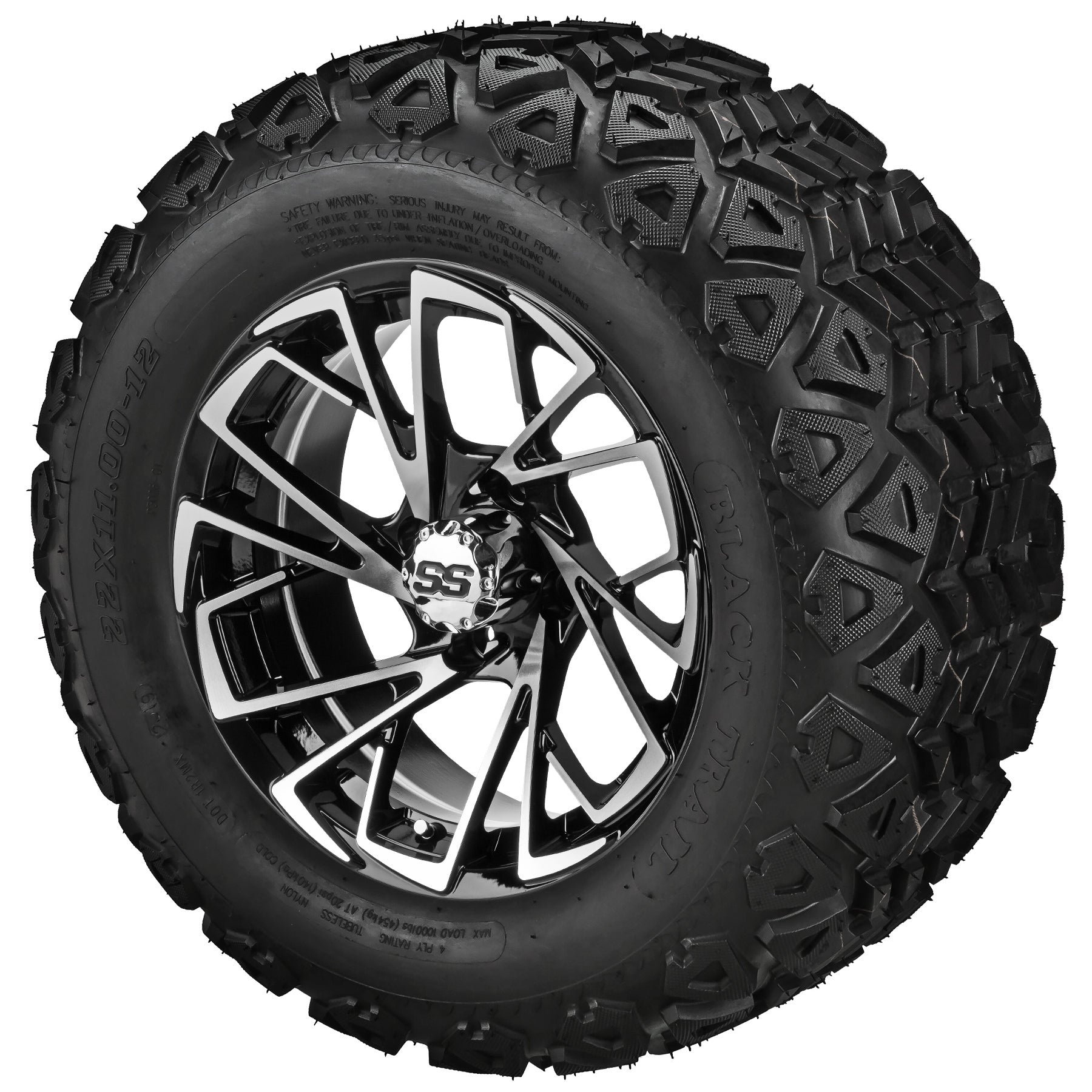 LSI 12' Stinger Black & Machined Wheel and Lifted Tire Combo