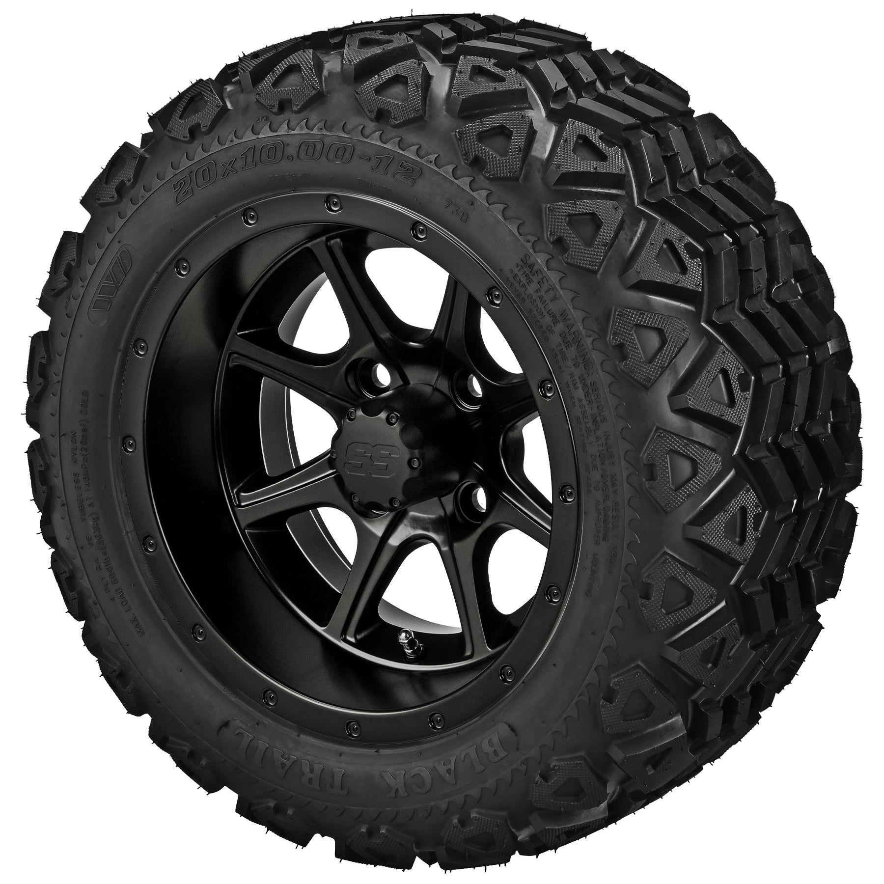 LSI 12' Azusa Matte Black Wheel and Lifted Tire Combo