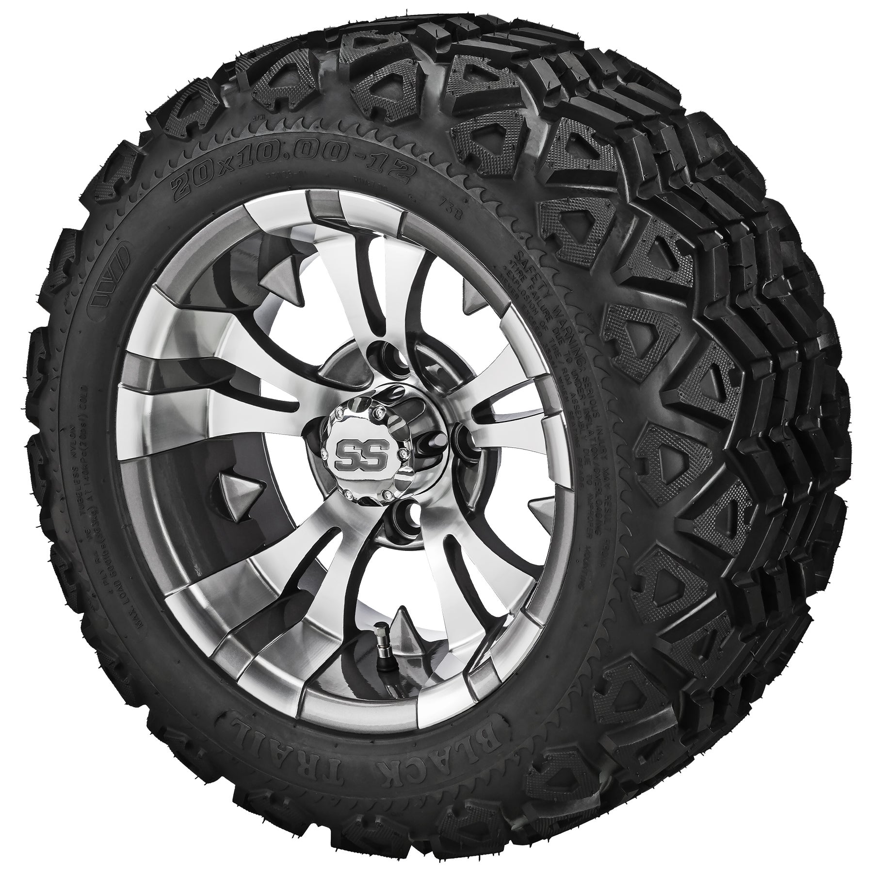 LSI 12' Warlock Gun Metal Gray & Machined Wheel and Lifted Tire Combo