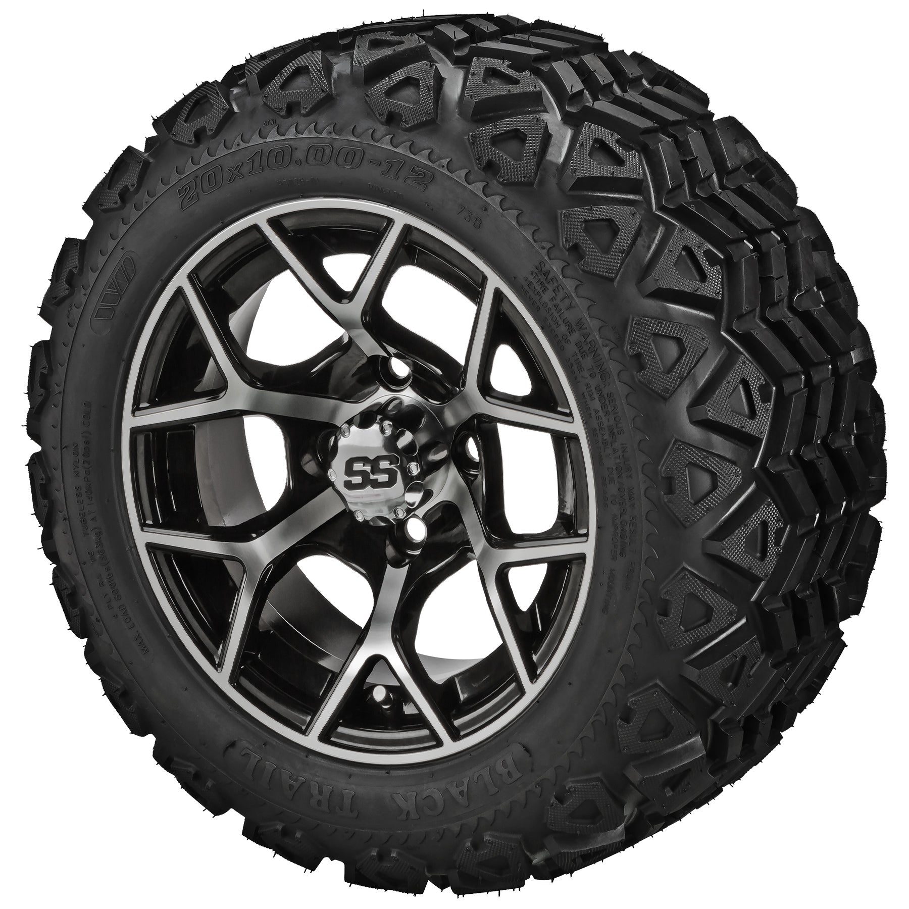LSI 12' Ninja Black & Machined Wheel and Lifted Tire Combo