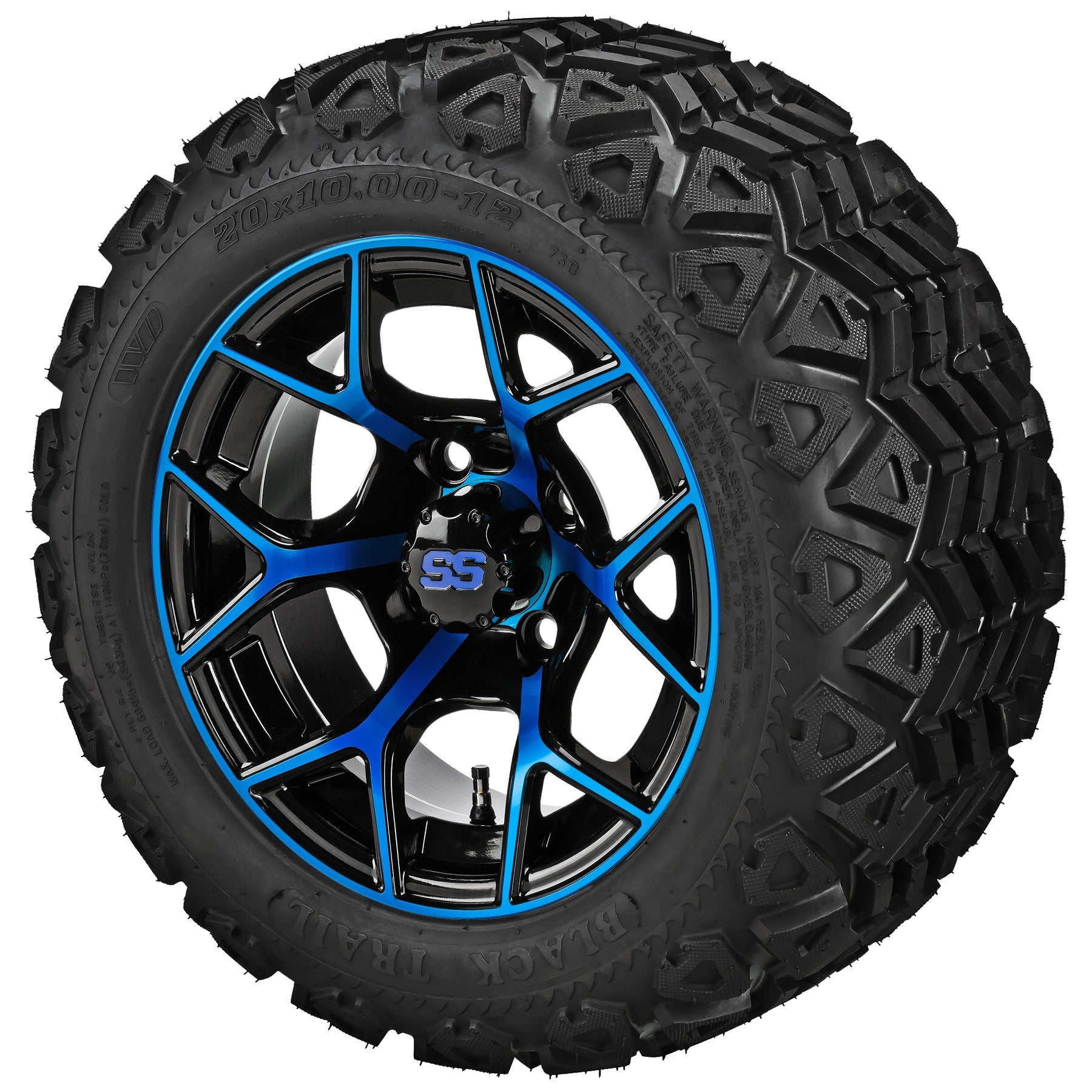 LSI 12' Ninja Black & Blue Wheel and Lifted Tire Combo