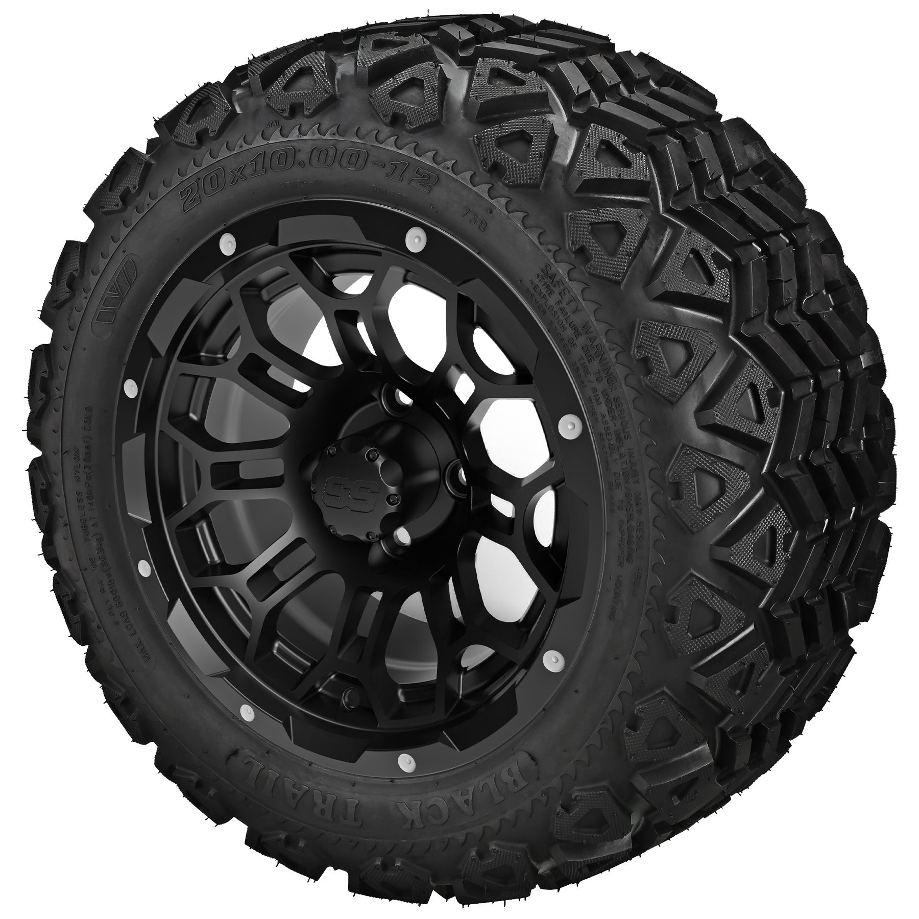 LSI 12' Hercules Gloss Black Wheel and Lifted Tire Combo