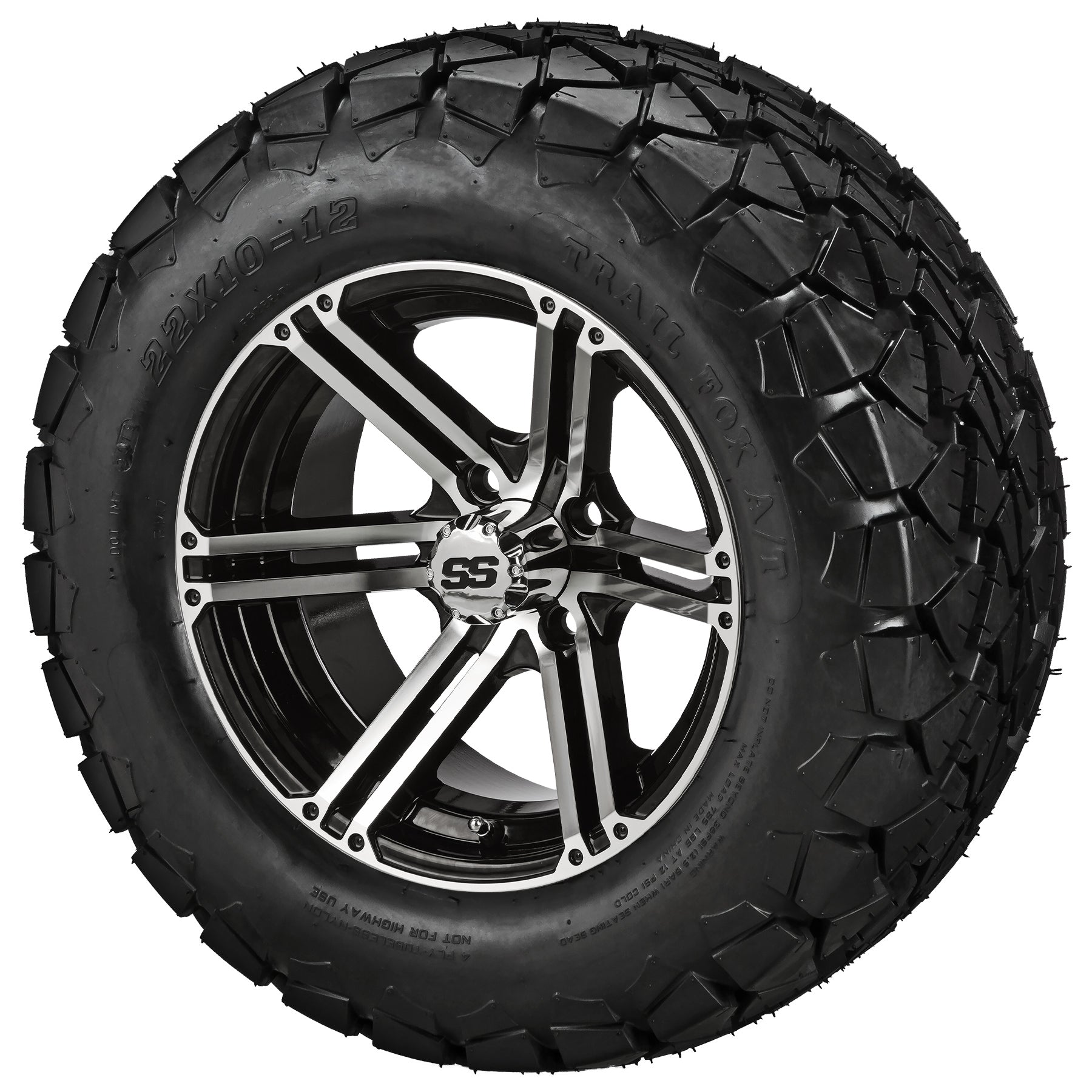 LSI 12' Yukon Black & Machined Wheel and Lifted Tire Combo