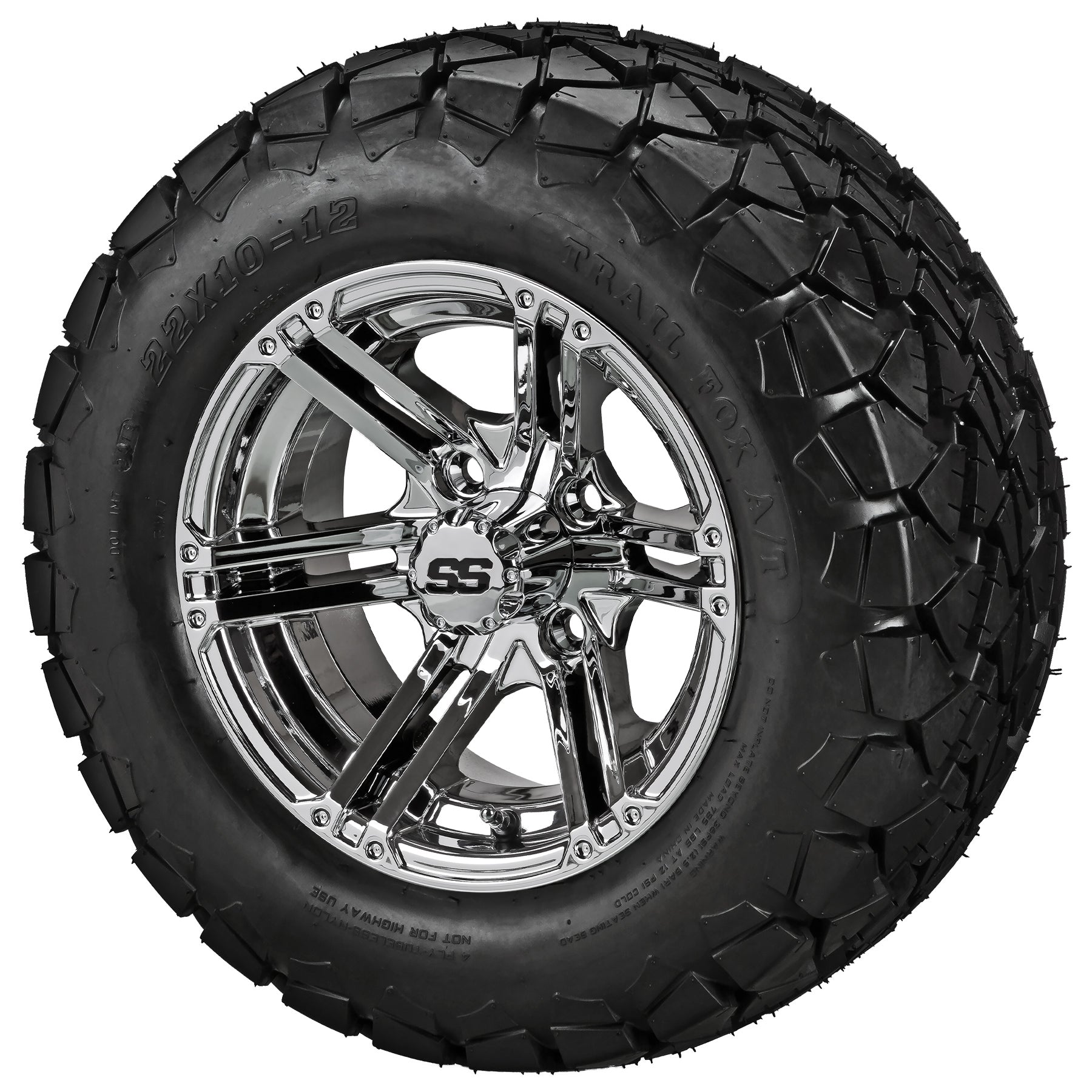 LSI 12' Yukon Mirror Wheel and Lifted Tire Combo (Centered)