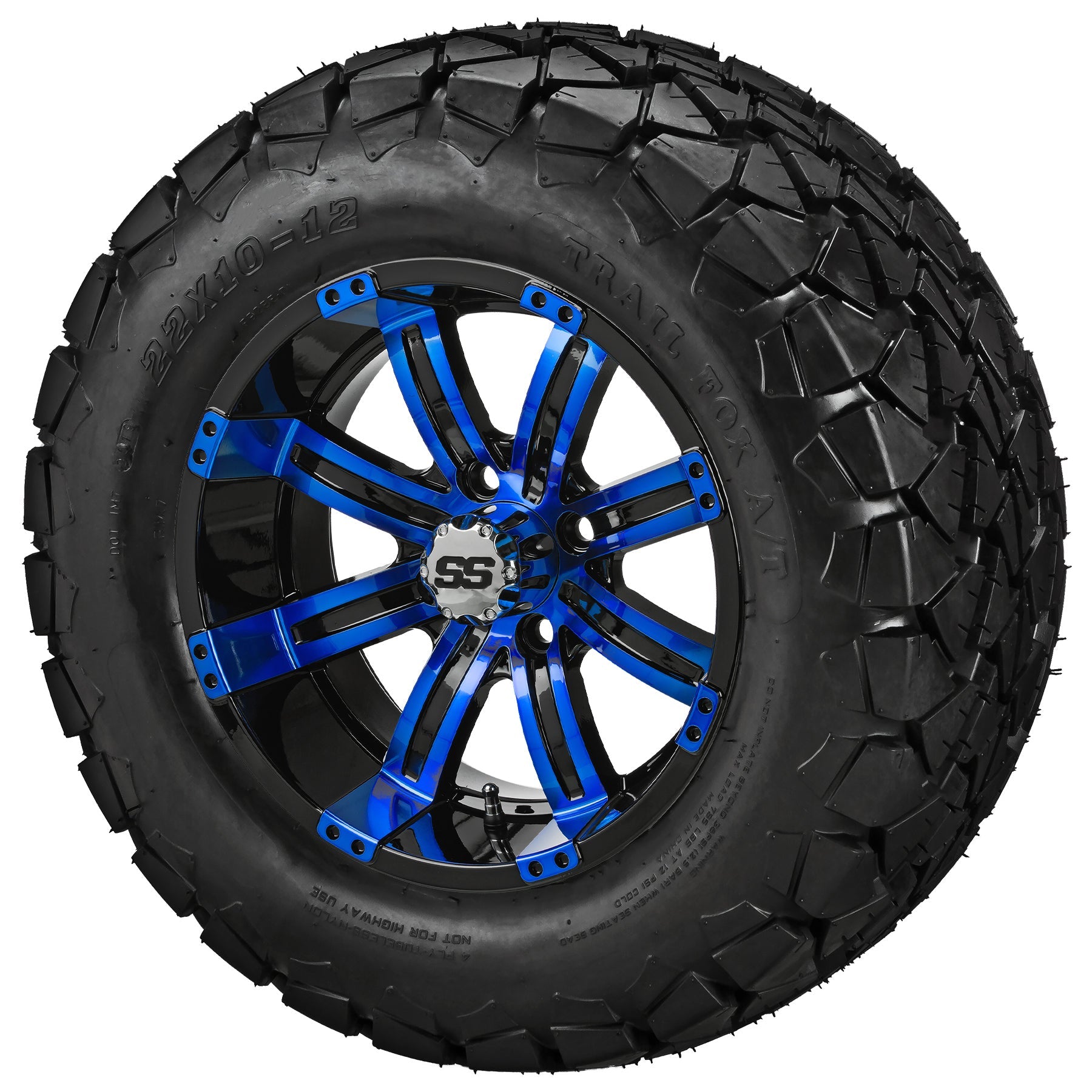 LSI 12' Casino Black & Blue Wheel and Lifted Tire Combo