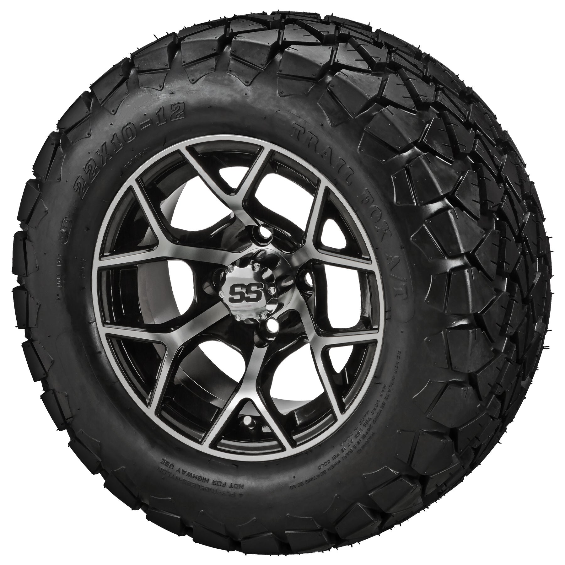 LSI 12' Ninja Black & Machined Wheel and Lifted Tire Combo