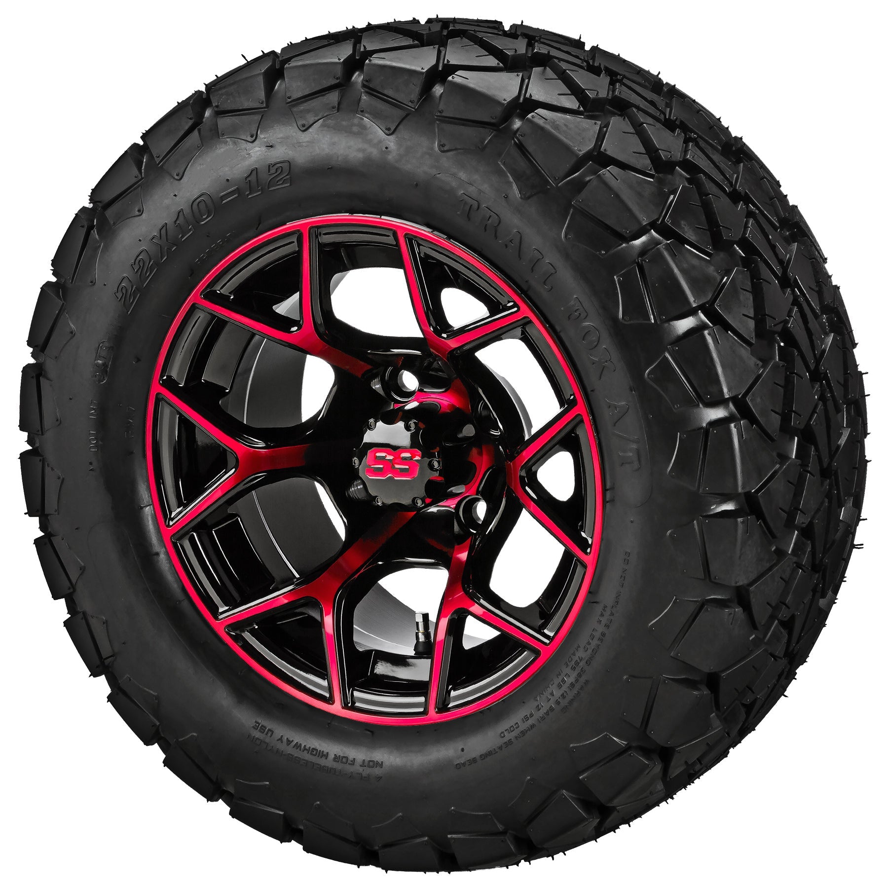 LSI 12' Ninja Black & Red Wheel and Lifted Tire Combo