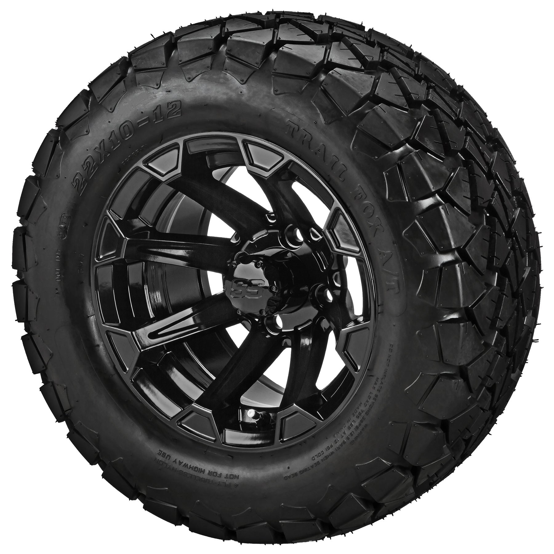 LSI 12' Viking Gloss Black Wheel and Lifted Tire Combo