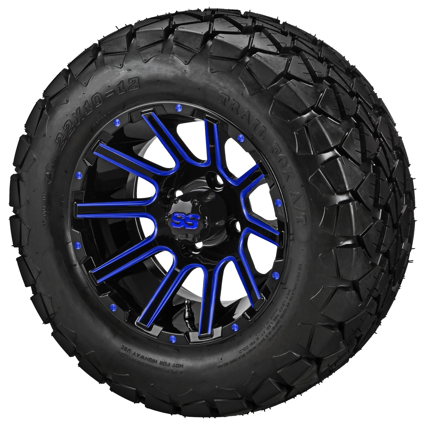 LSI 12' Venom Black & Blue Wheel and Lifted Tire Combo