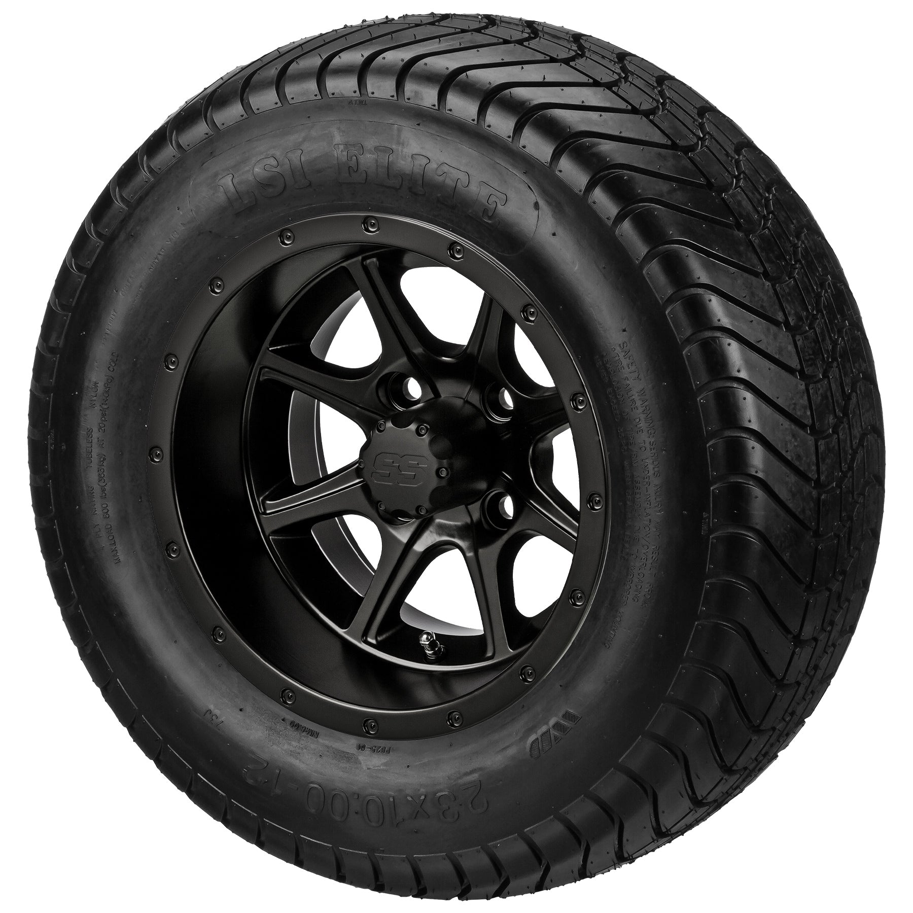 LSI 12' Azusa Matte Black Wheel and Lifted Tire Combo