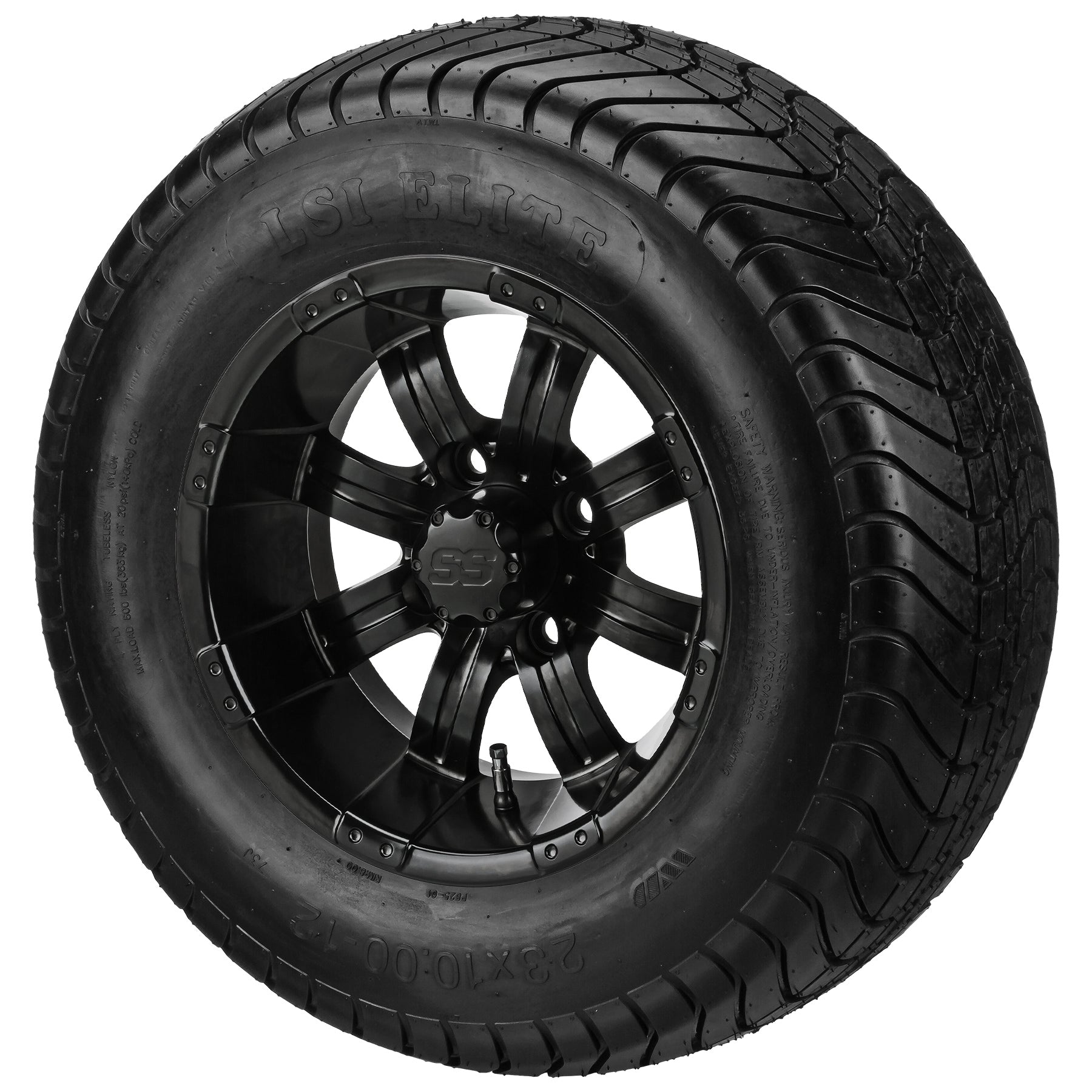 LSI 12' Casino Matte Black Wheel and Lifted Tire Combo