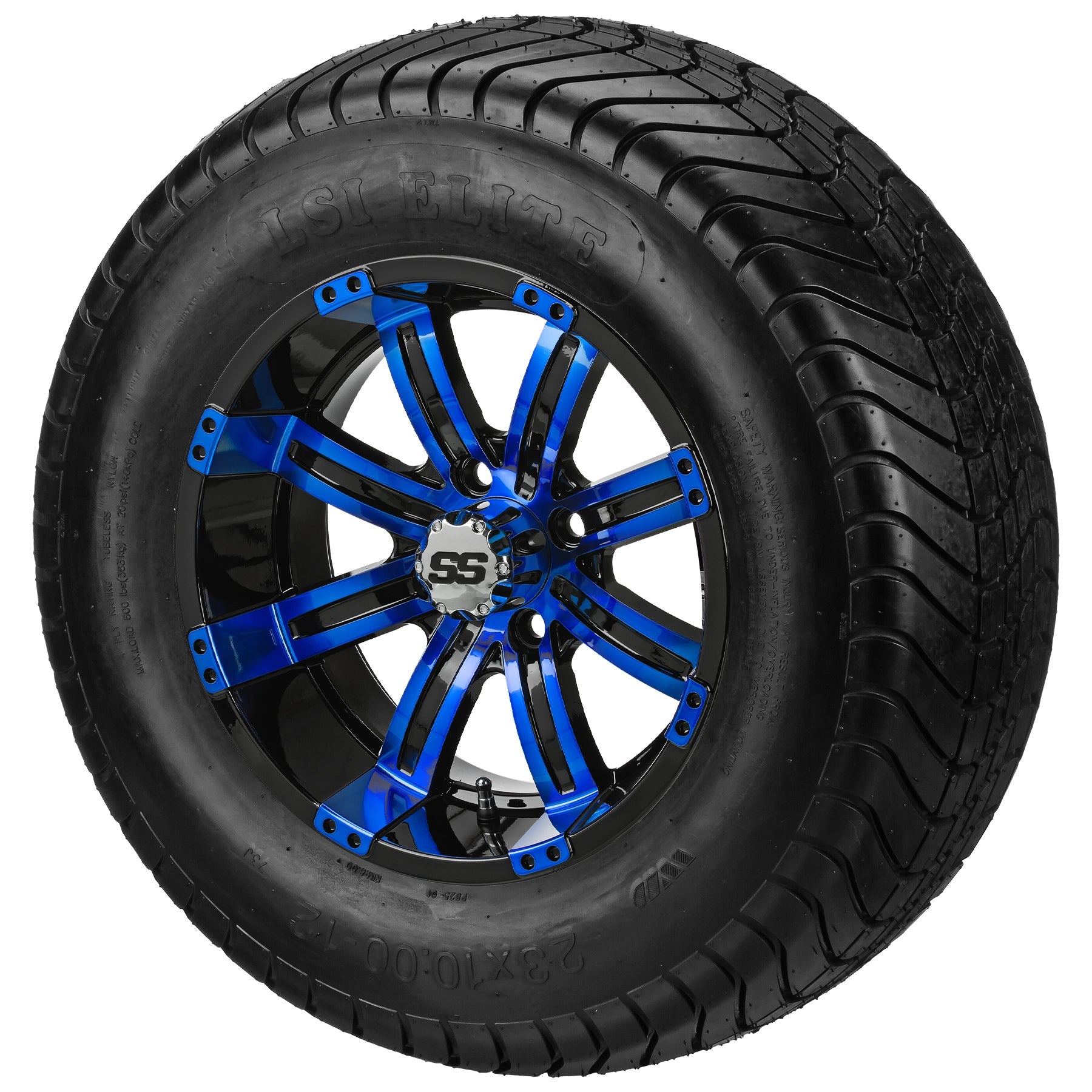 LSI 12' Casino Black & Blue Wheel and Lifted Tire Combo