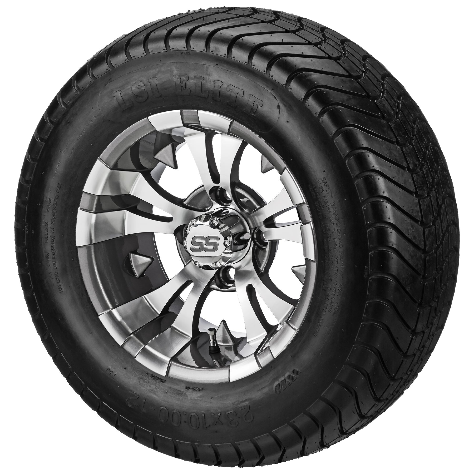 LSI 12' Warlock Gun Metal Gray & Machined Wheel and Lifted Tire Combo